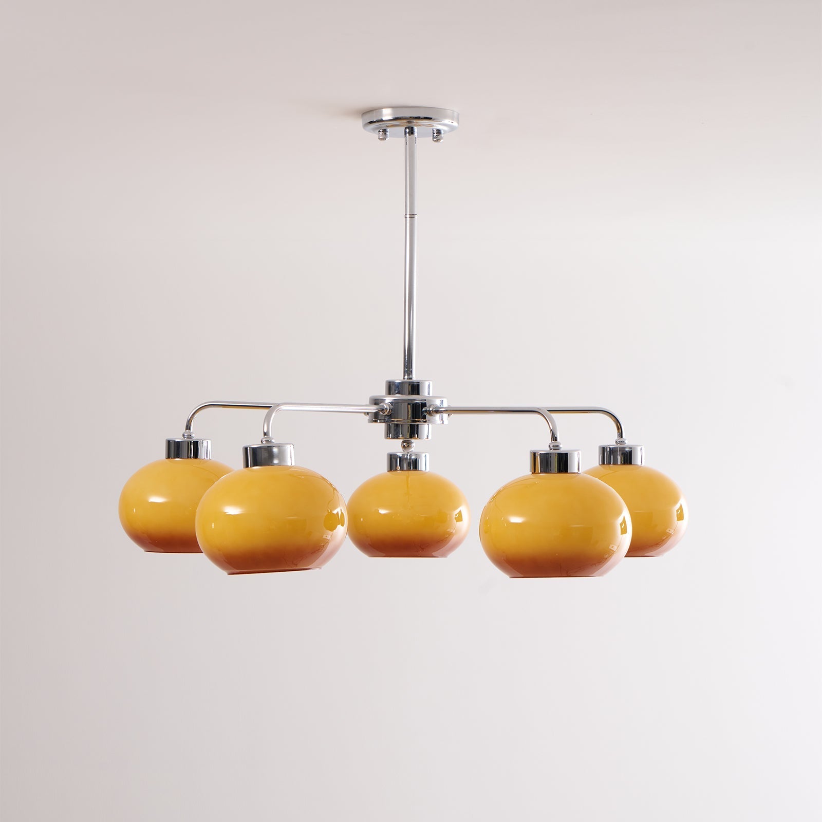 Lustra Chandelier Glass Chrome Geometric Retro - Letslighting