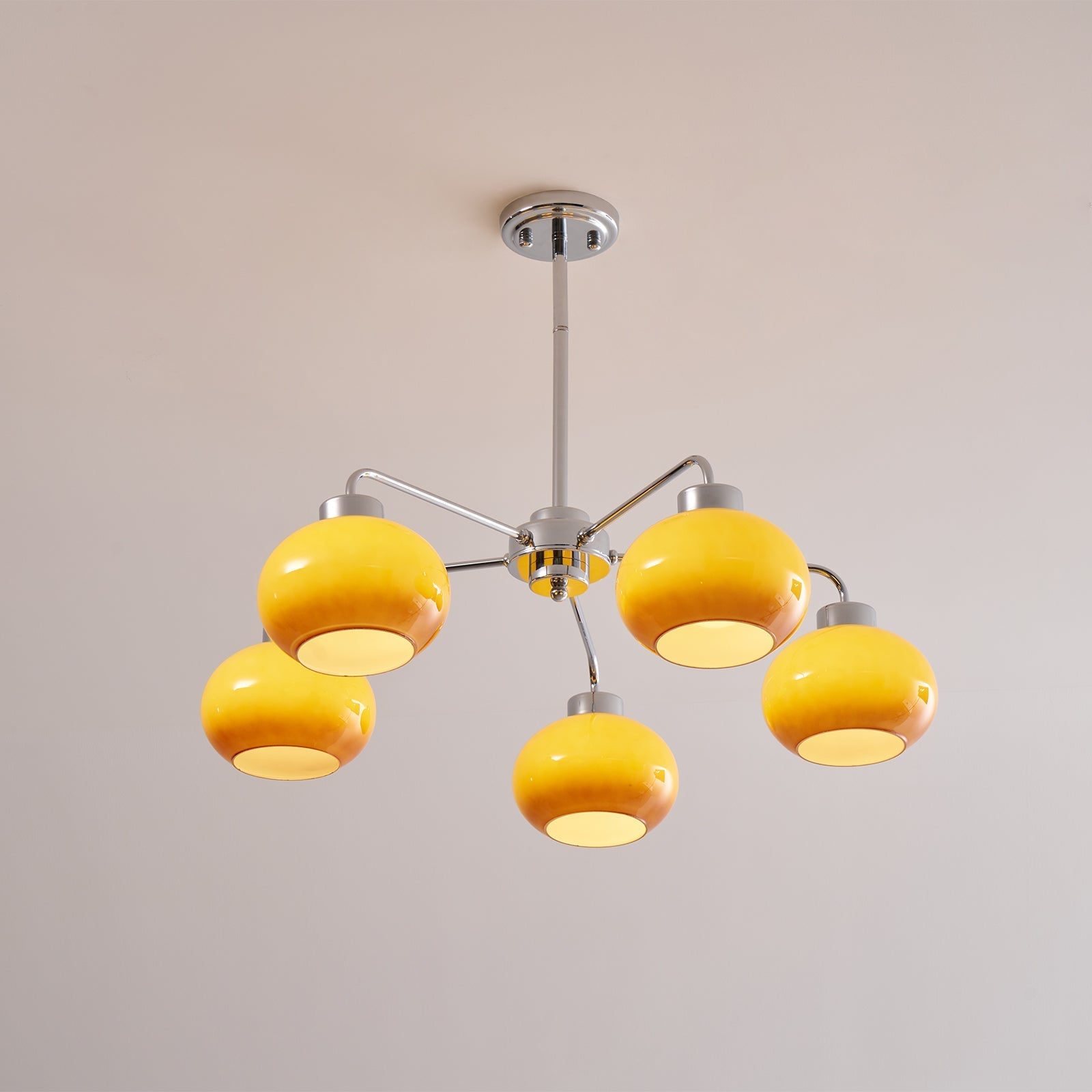 Lustra Chandelier Glass Chrome Geometric Retro - Letslighting