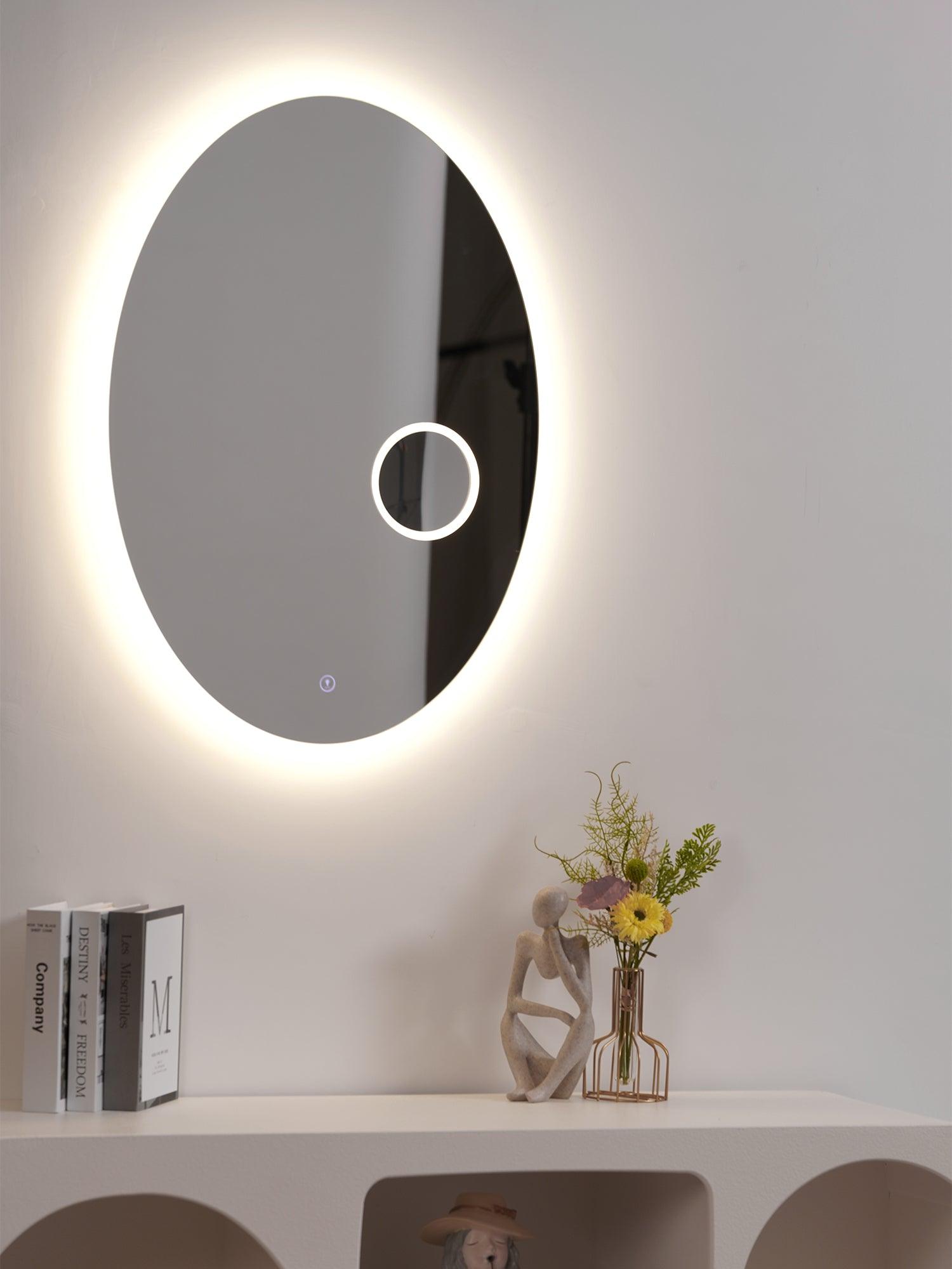 Ovariel Oval Mirror Plastic Wall Light - Letslighting