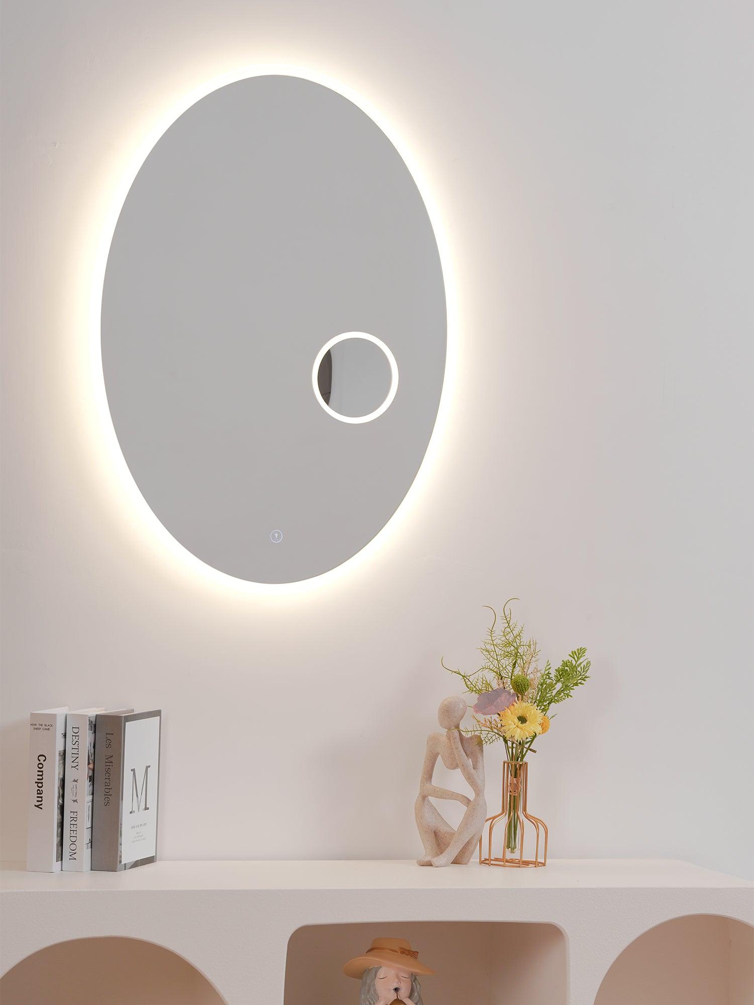 Ovariel Oval Mirror Plastic Wall Light - Letslighting