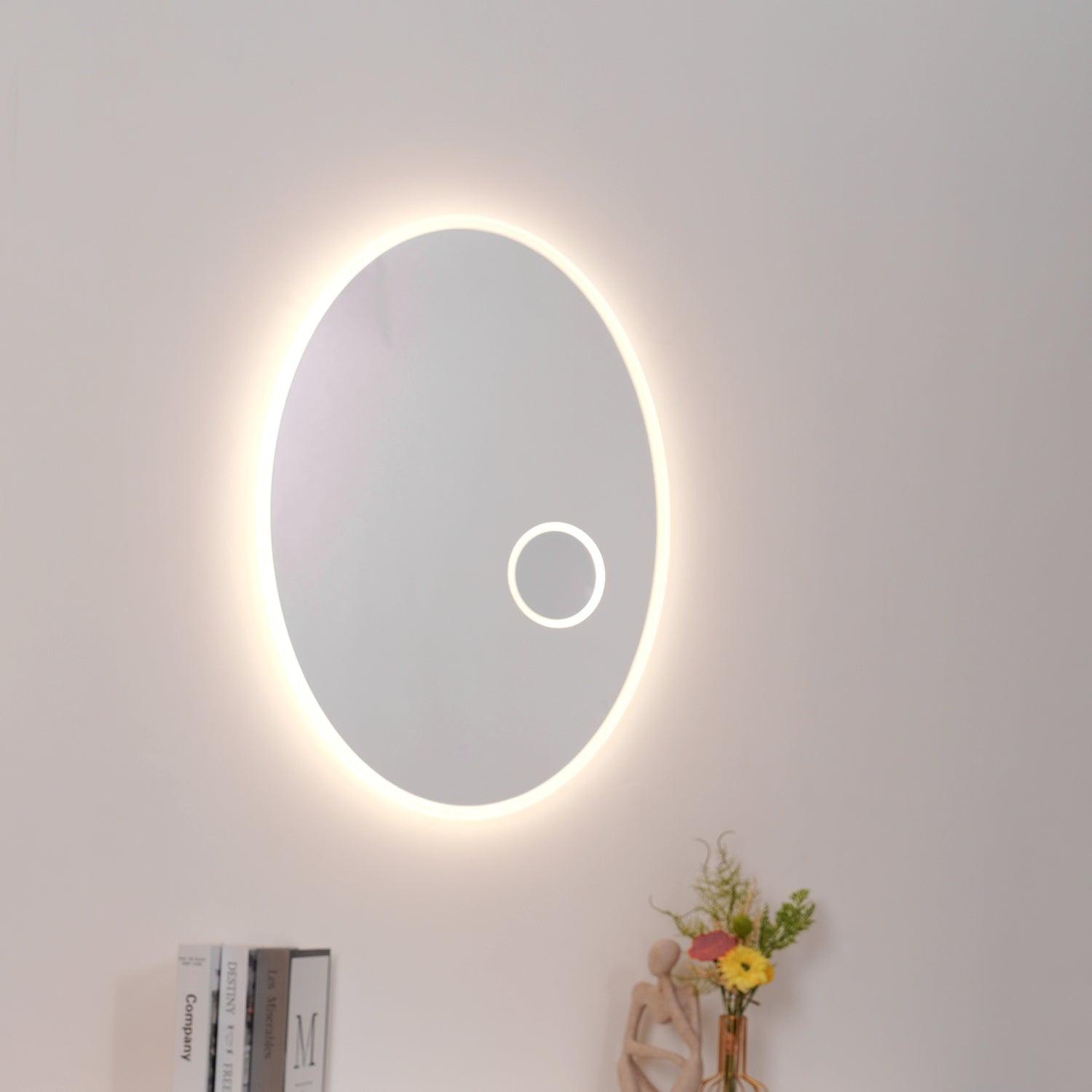 Ovariel Oval Mirror Plastic Wall Light - Letslighting