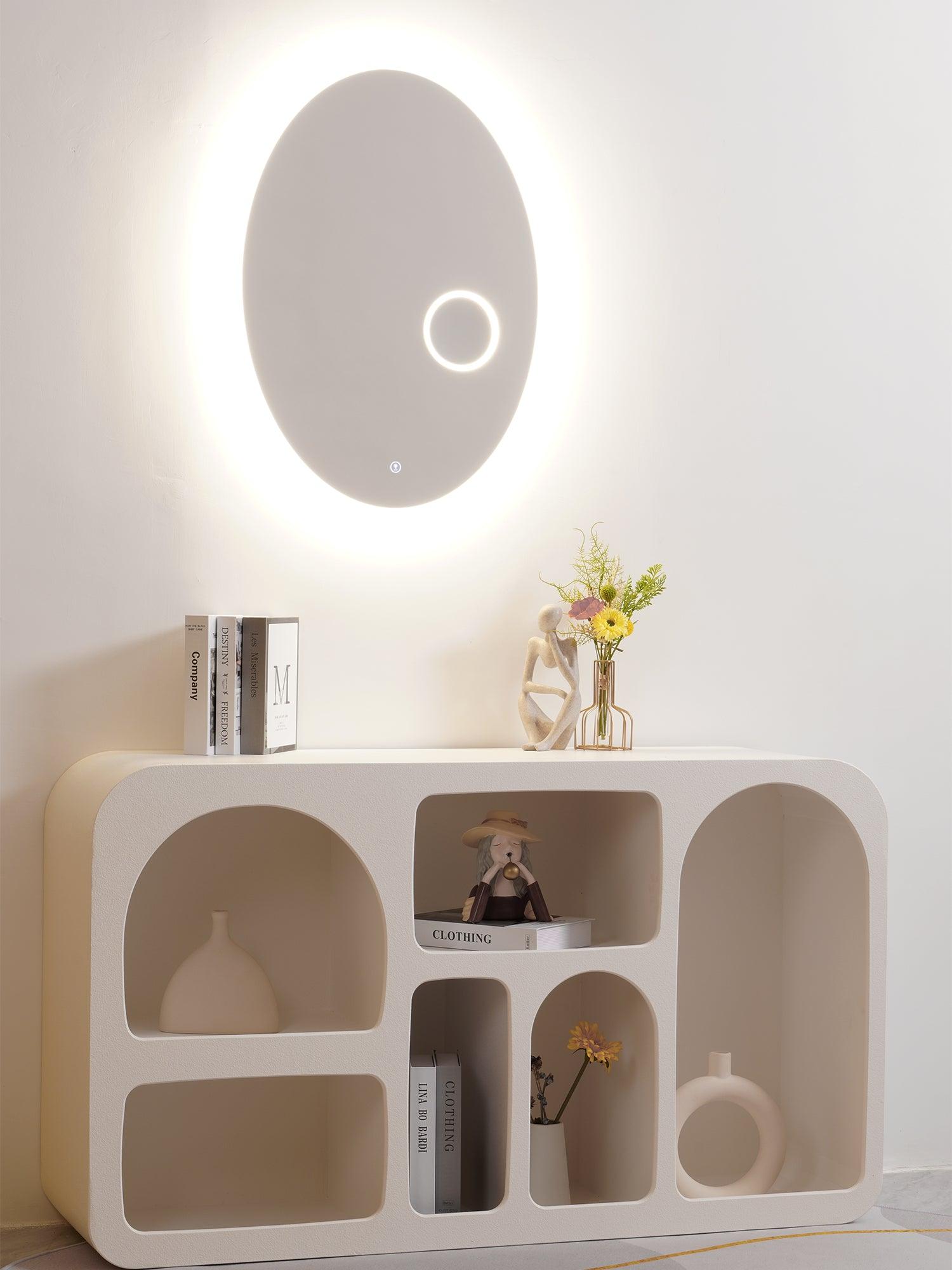Ovariel Oval Mirror Plastic Wall Light - Letslighting