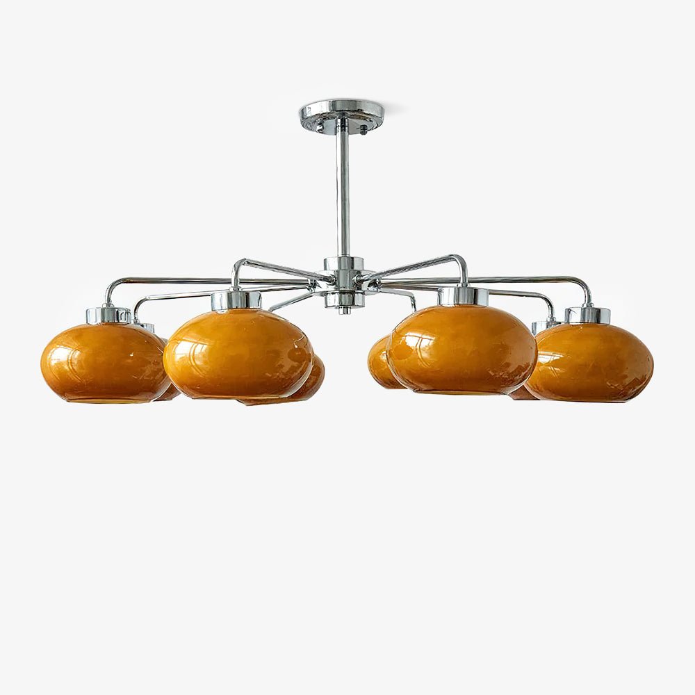 Lustra Chandelier Glass Chrome Geometric Retro - Letslighting