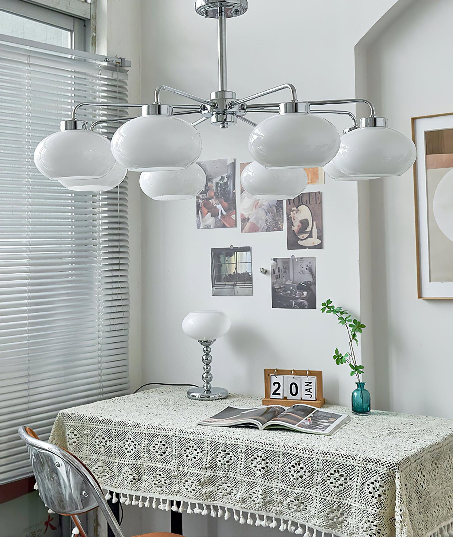 Lustra Chandelier Glass Chrome Geometric Retro - Letslighting