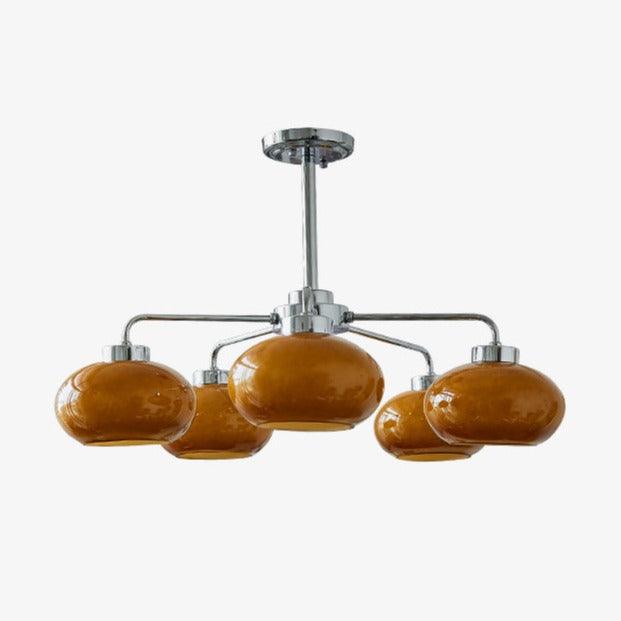 Lustra Chandelier Glass Chrome Geometric Retro - Letslighting