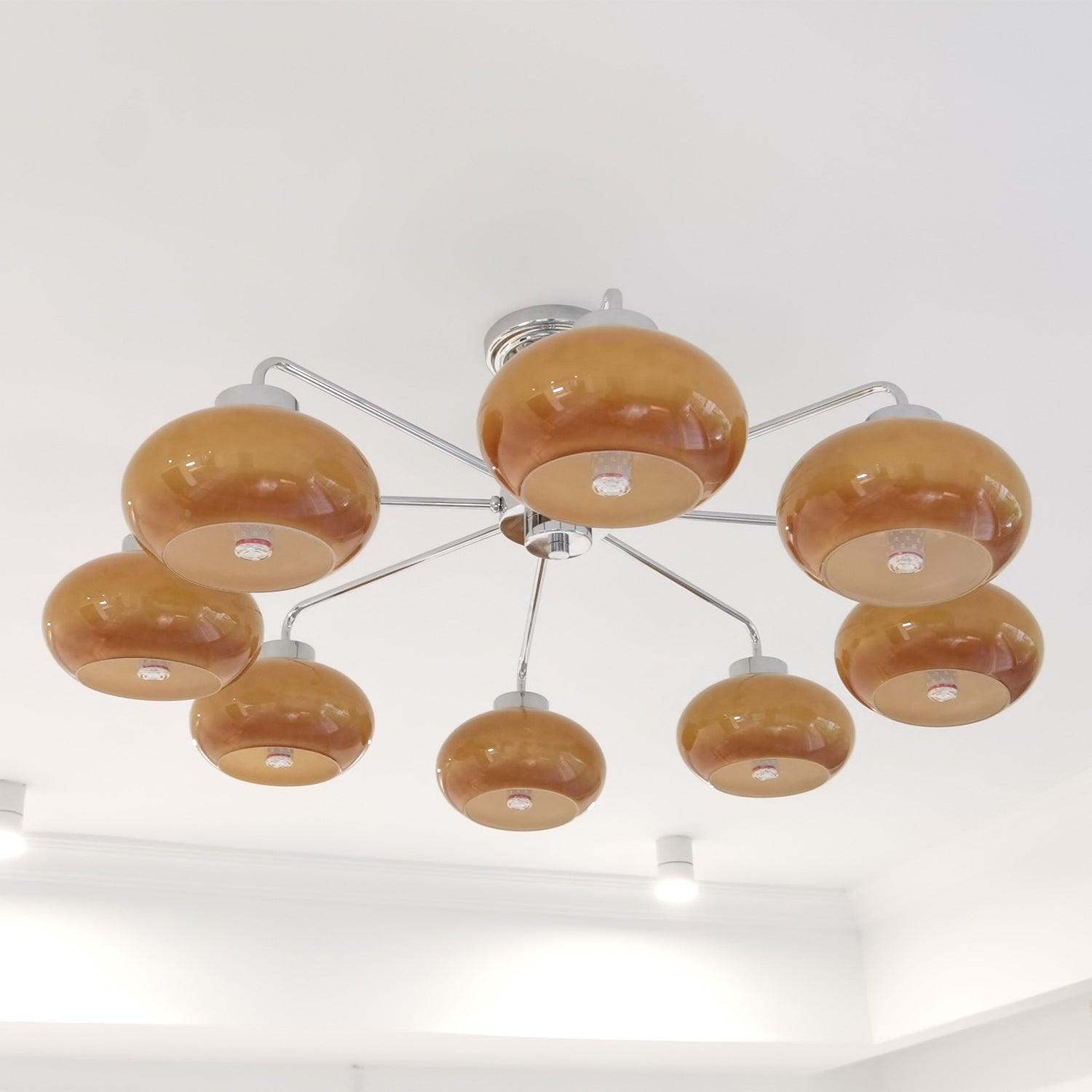 Lustra Chandelier Glass Chrome Geometric Retro - Letslighting