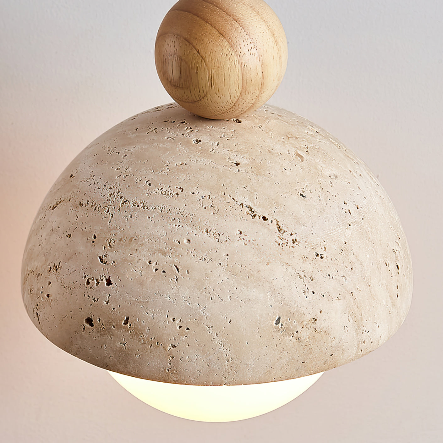 Aria Pendant Light Travertine Dome Glass