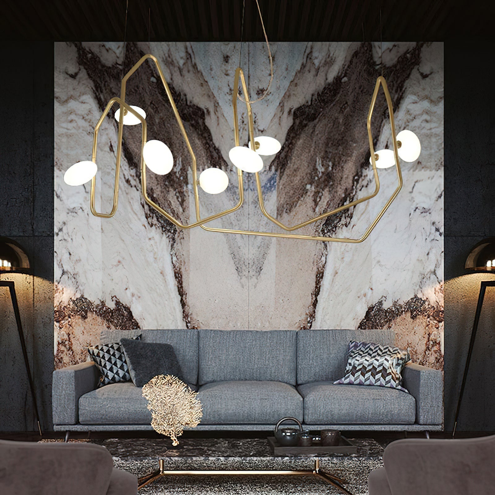 Aurvaryra Modern Minimalist Brass Glass Chandelier - Letslighting