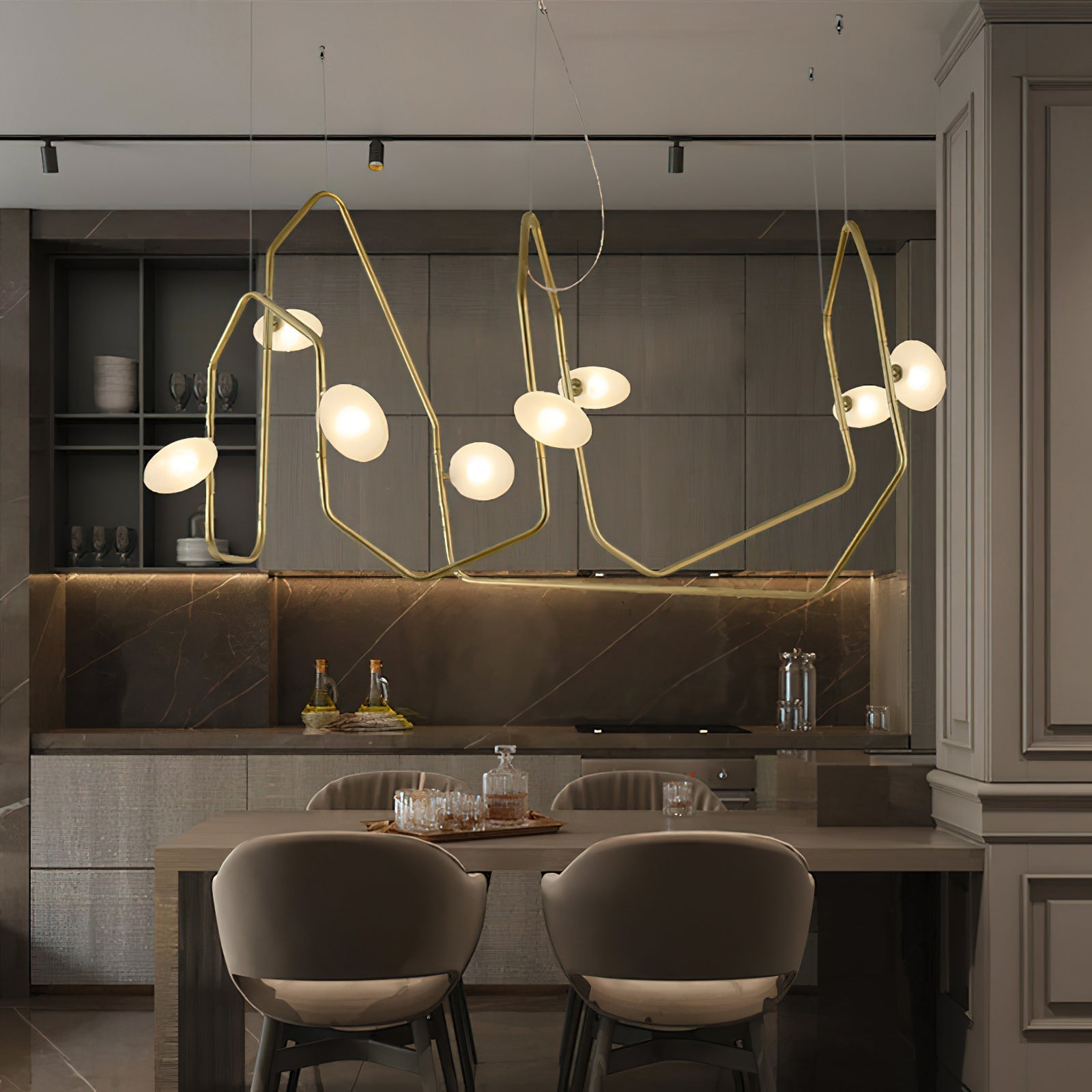 Aurvaryra Modern Minimalist Brass Glass Chandelier - Letslighting