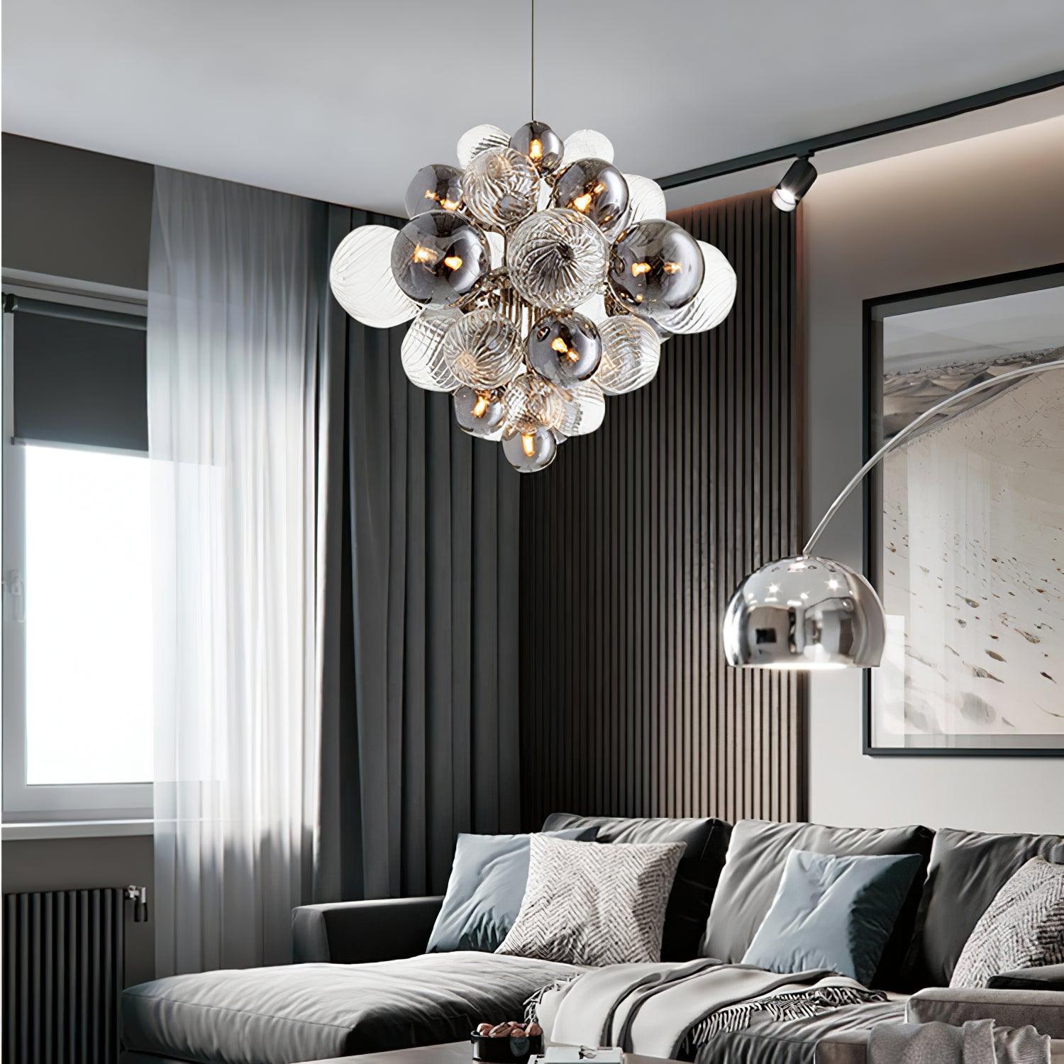 Lustra Chandelier Pallocino Chrome Glass Ball - Letslighting