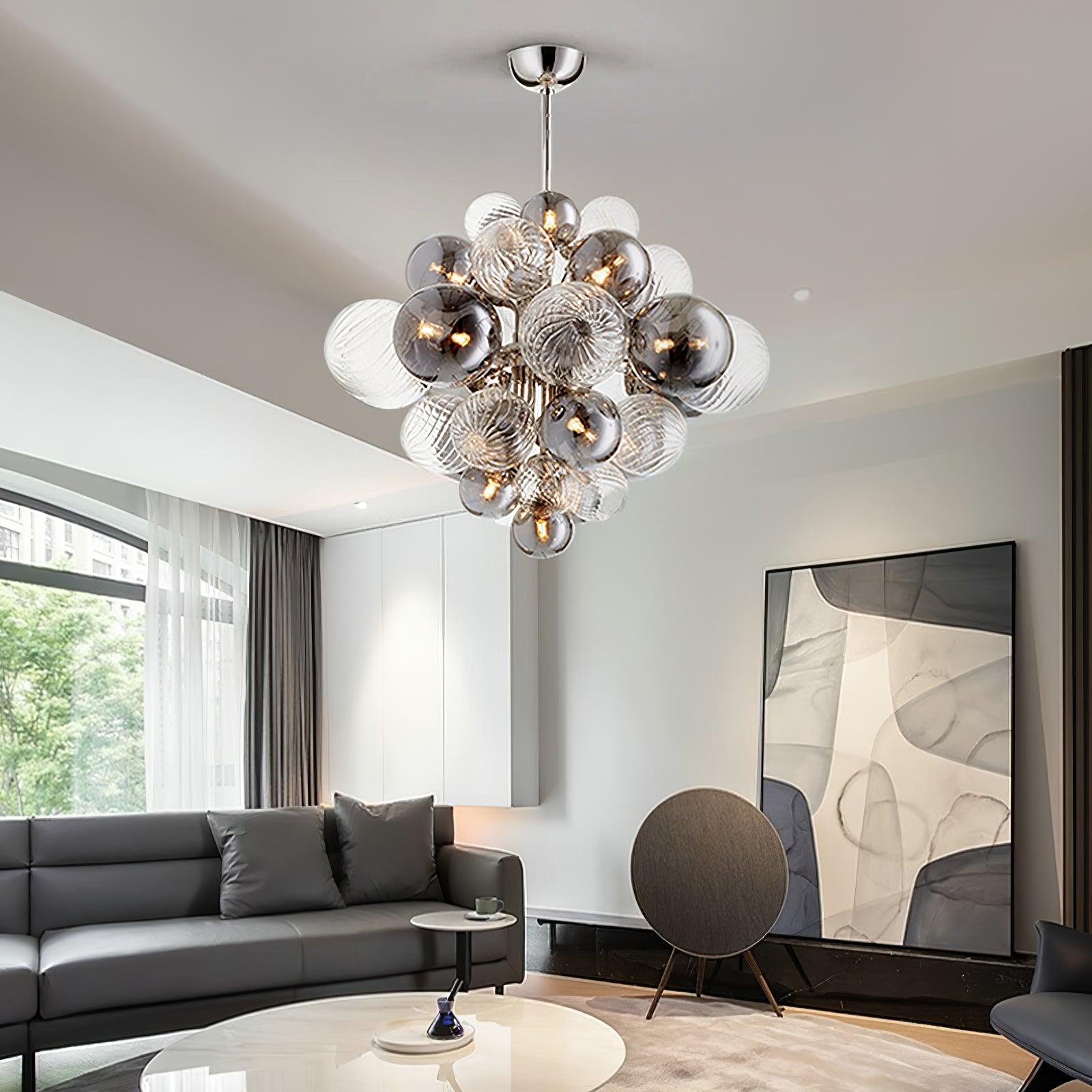 Lustra Chandelier Pallocino Chrome Glass Ball - Letslighting