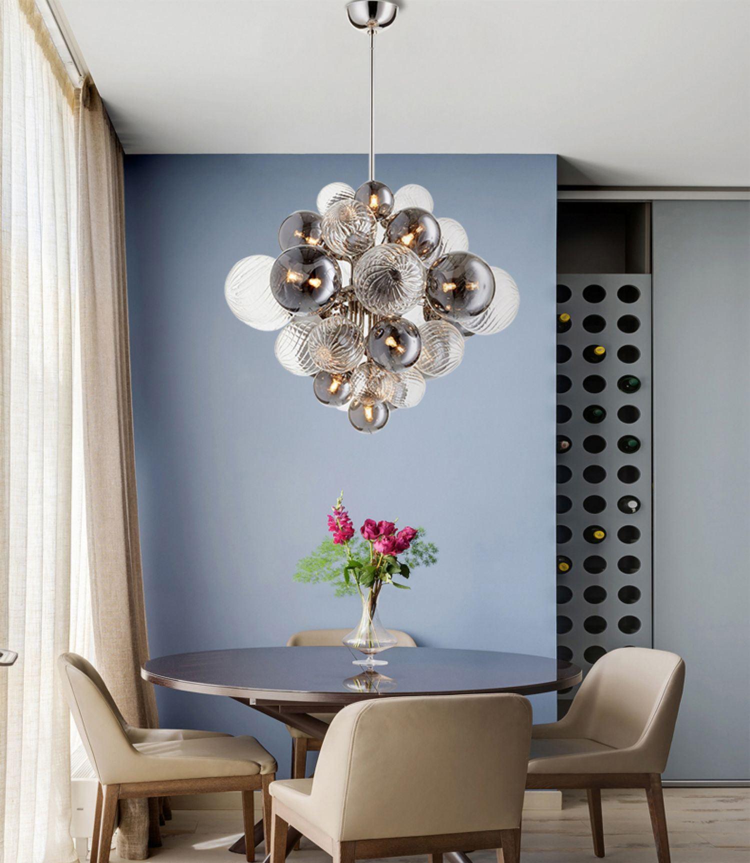 Lustra Chandelier Pallocino Chrome Glass Ball - Letslighting