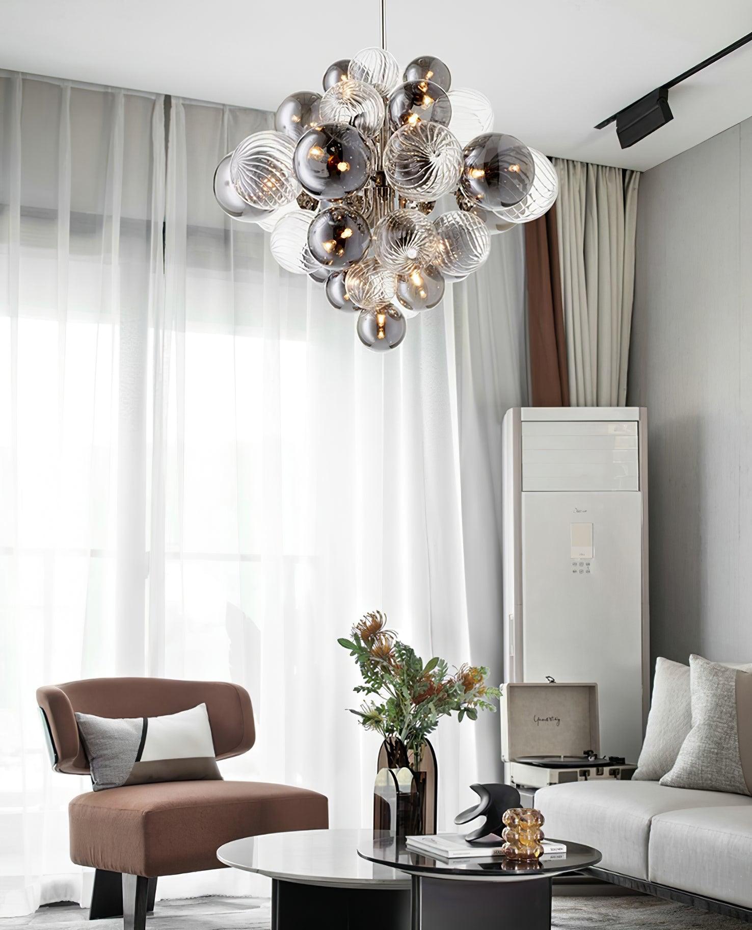 Lustra Chandelier Pallocino Chrome Glass Ball - Letslighting