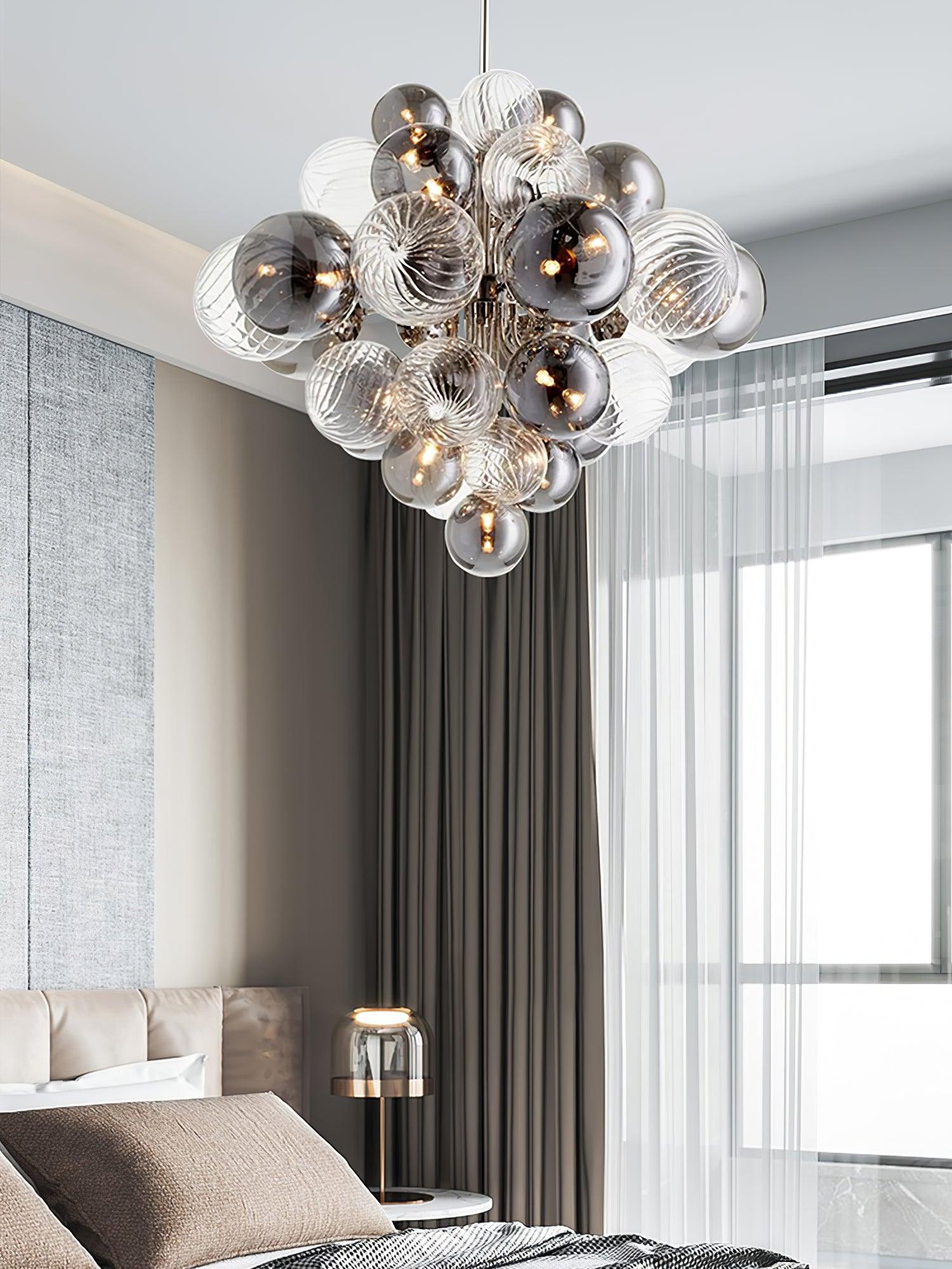 Lustra Chandelier Pallocino Chrome Glass Ball - Letslighting