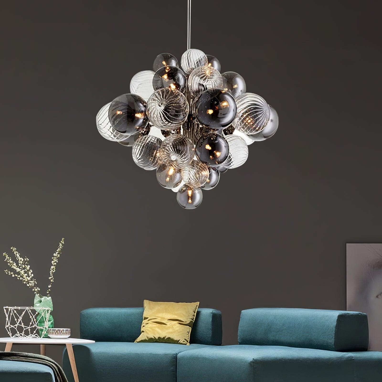 Lustra Chandelier Pallocino Chrome Glass Ball - Letslighting
