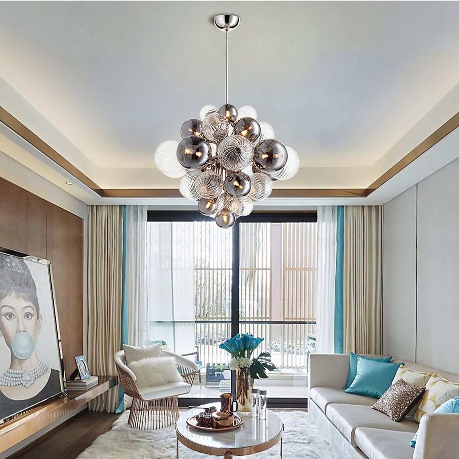 Lustra Chandelier Pallocino Chrome Glass Ball - Letslighting