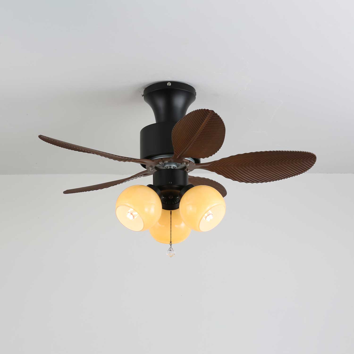 Althea Vintage Wood Ceiling Fan Light - Letslighting