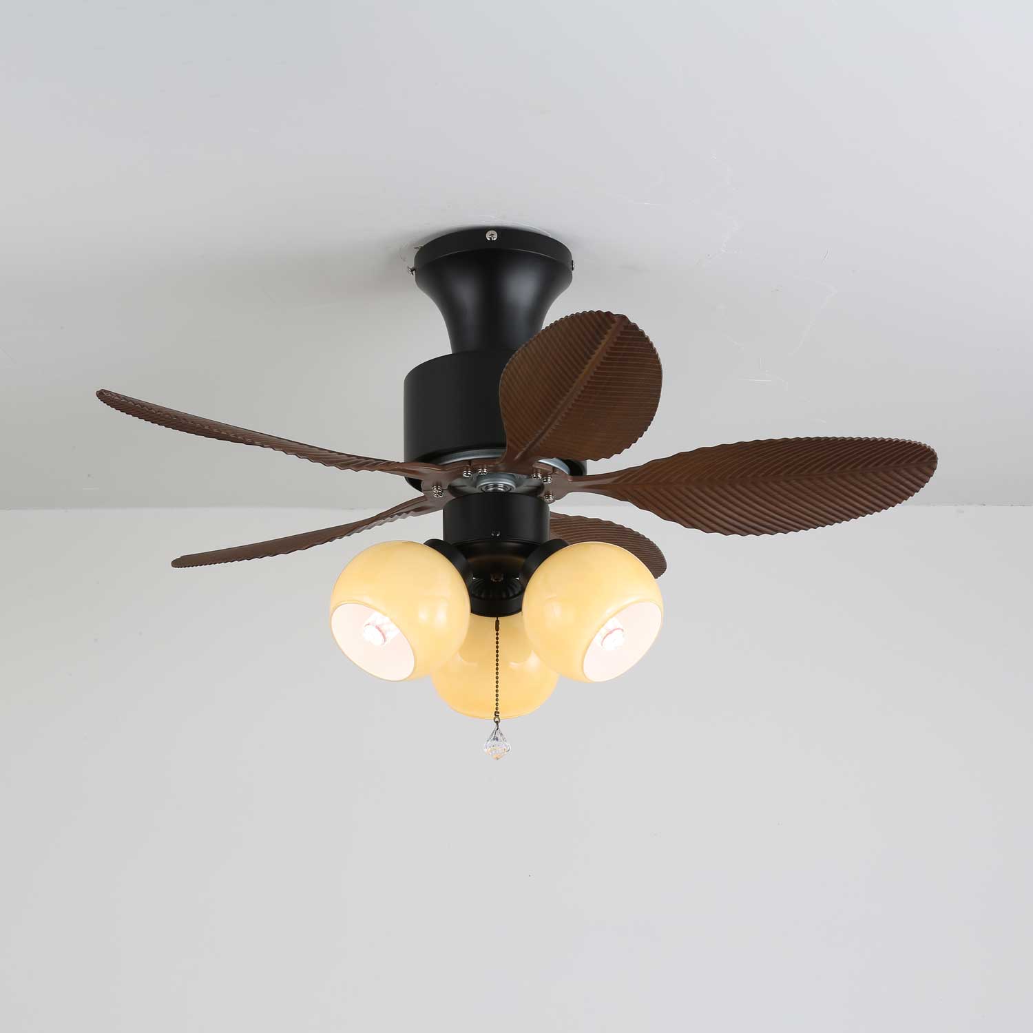 Althea Vintage Wood Ceiling Fan Light - Letslighting