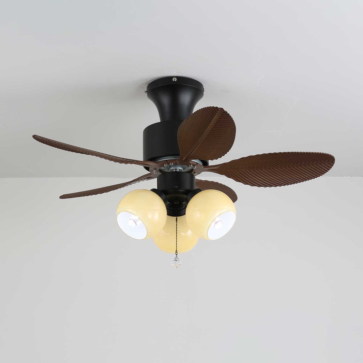 Althea Vintage Wood Ceiling Fan Light - Letslighting