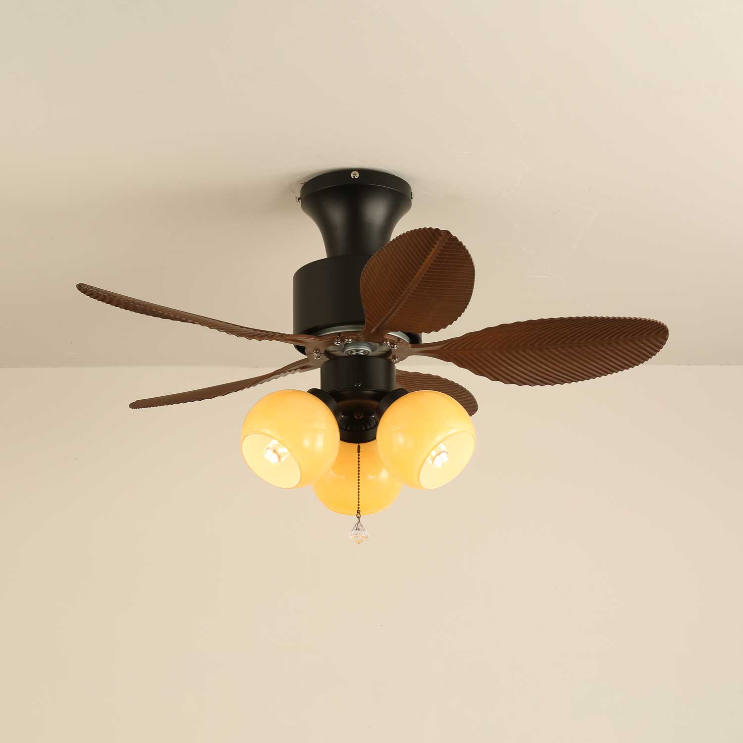 Althea Vintage Wood Ceiling Fan Light - Letslighting