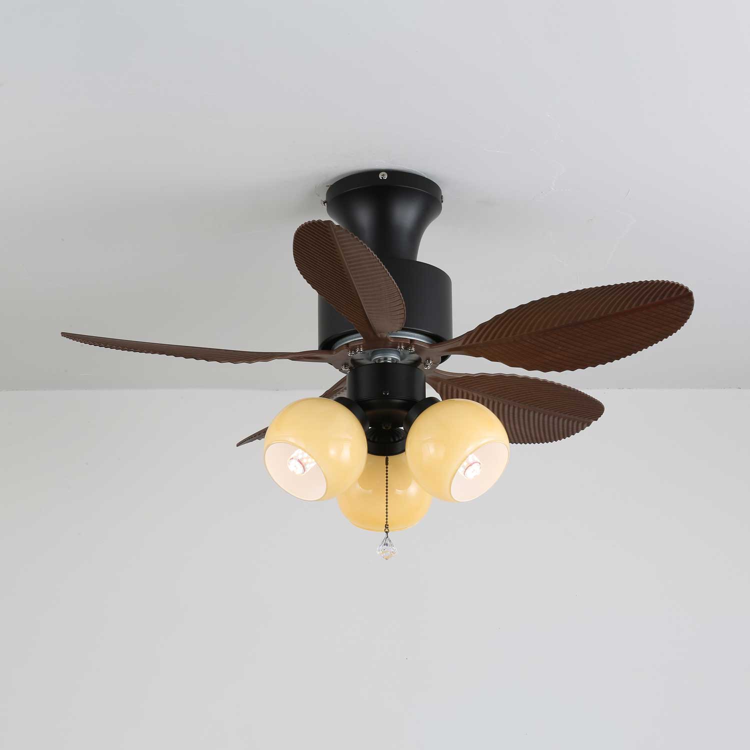 Althea Vintage Wood Ceiling Fan Light - Letslighting
