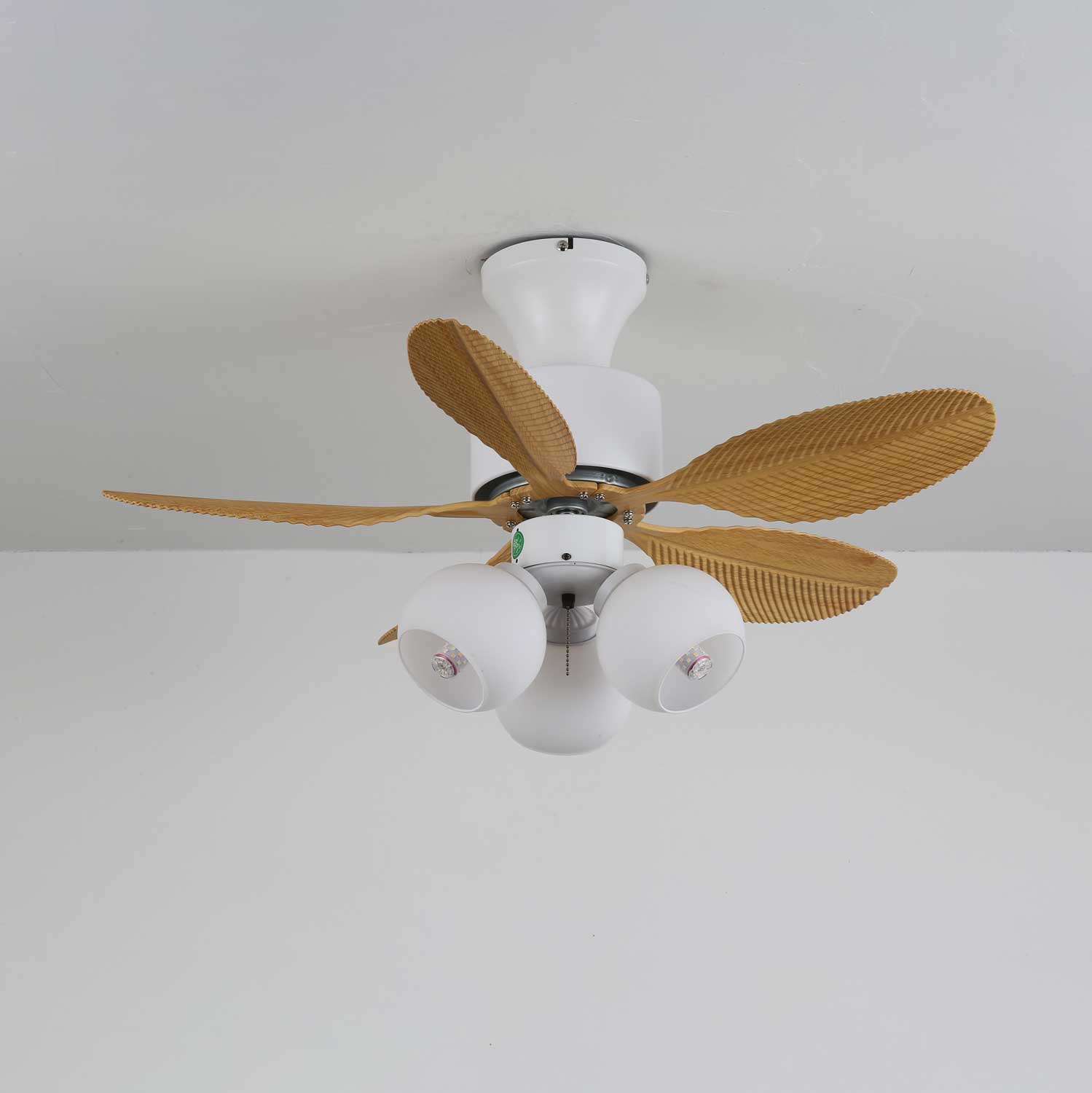 Althea Vintage Wood Ceiling Fan Light - Letslighting