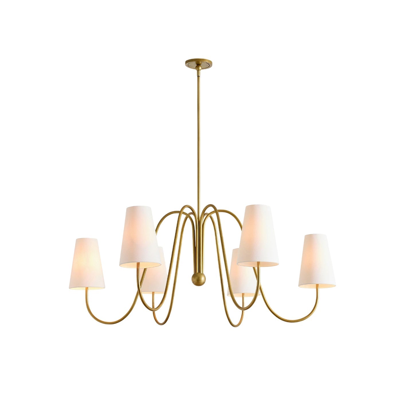 Cevaris Individual Creativity Curved Brass Fabric Chandelier - Letslighting