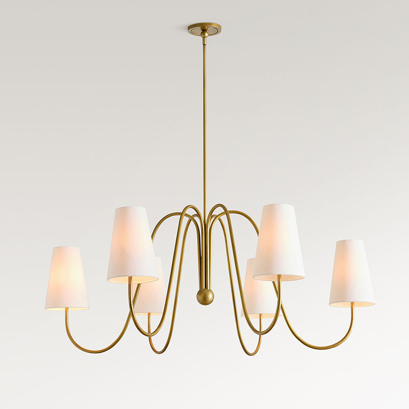 Cevaris Individual Creativity Curved Brass Fabric Chandelier - Letslighting