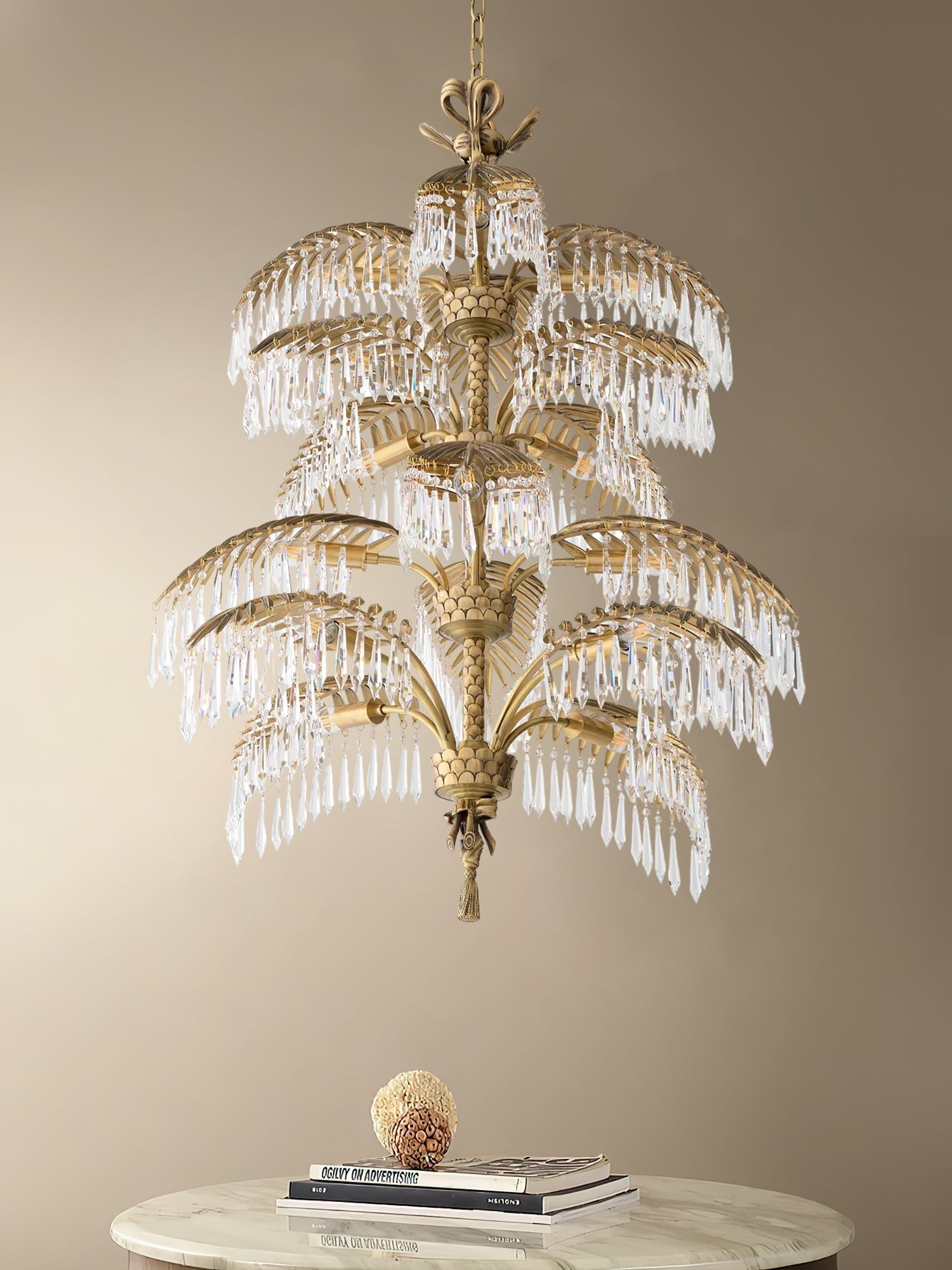 Palmera Brass Chandelier - Letslighting