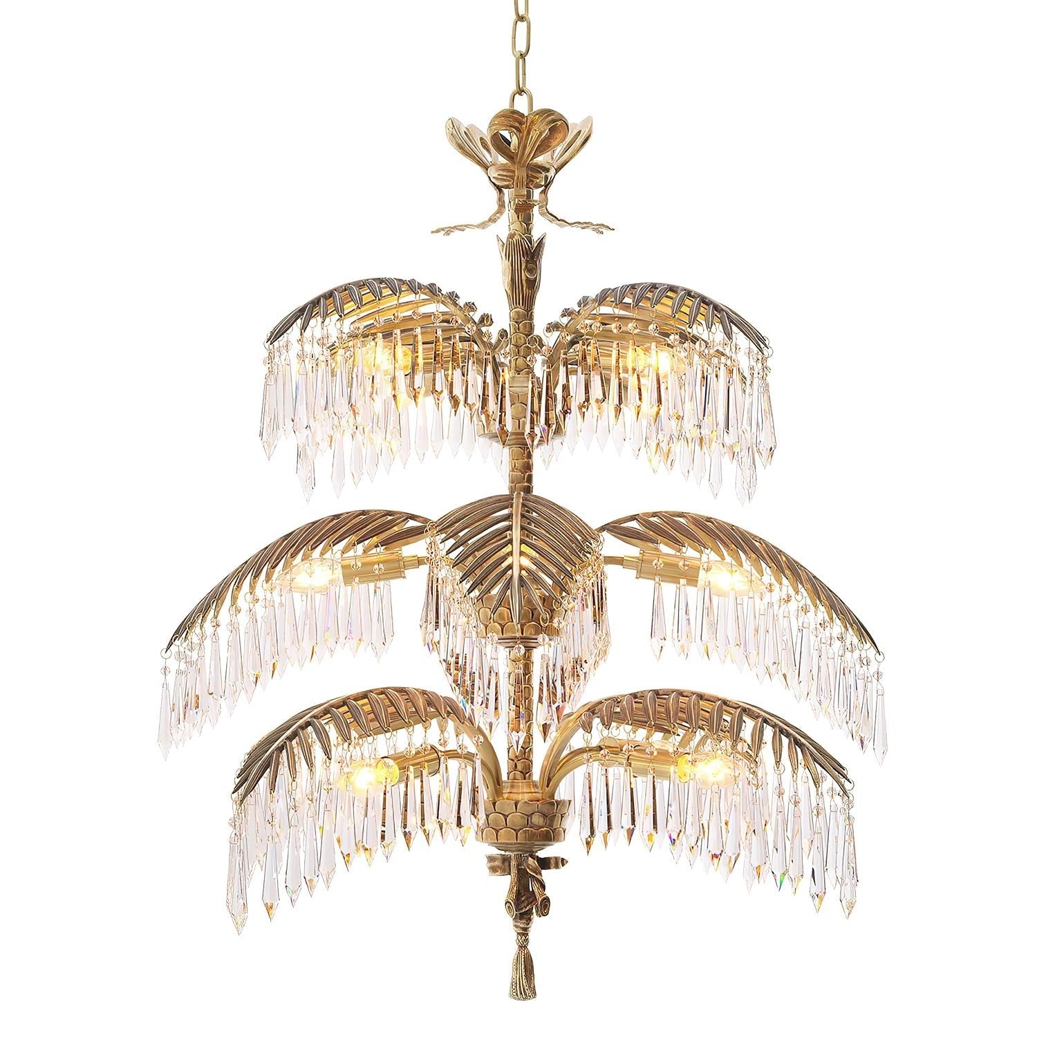 Palmera Brass Chandelier - Letslighting