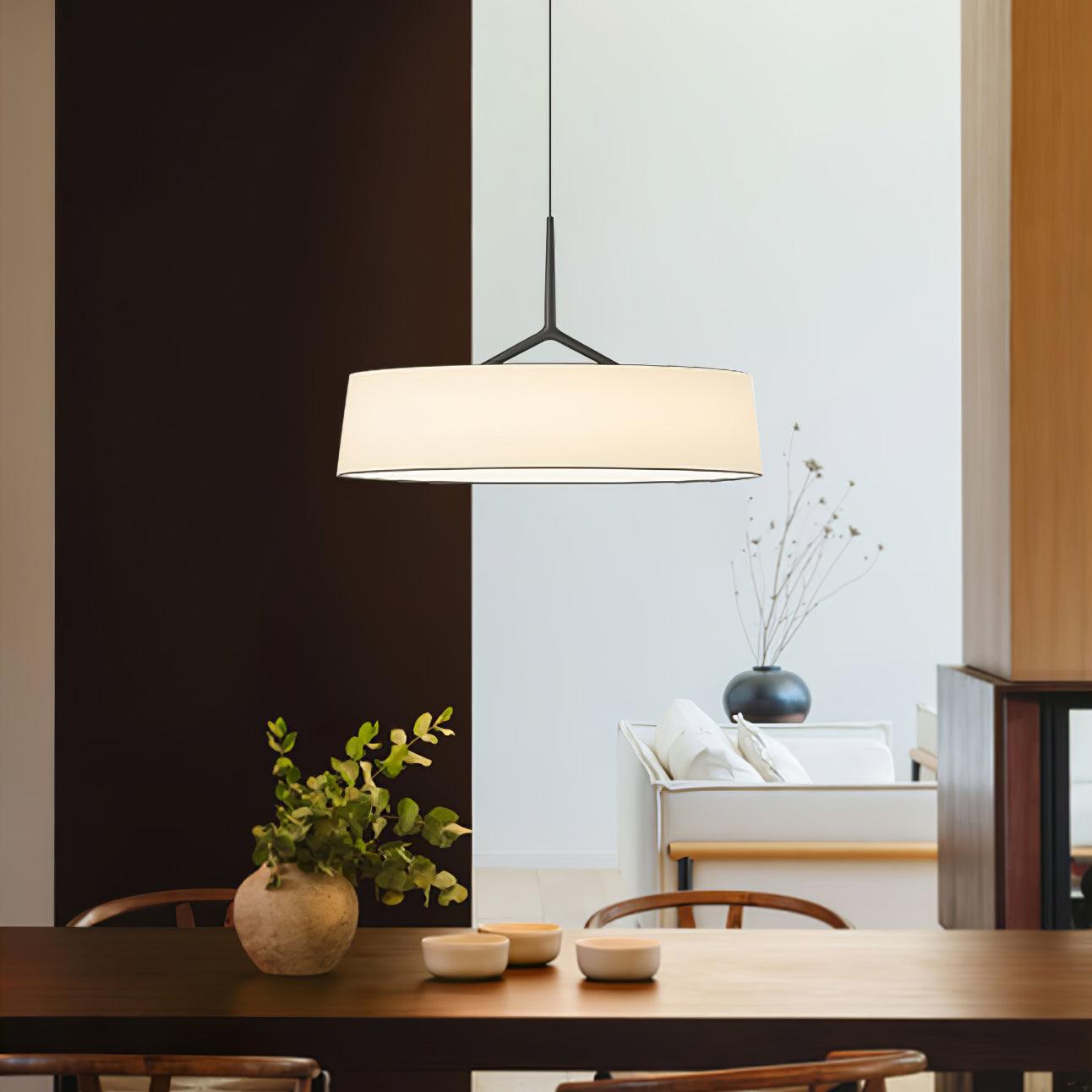 Ovynira Cylindrical Fabric Pendant Light - Letslighting