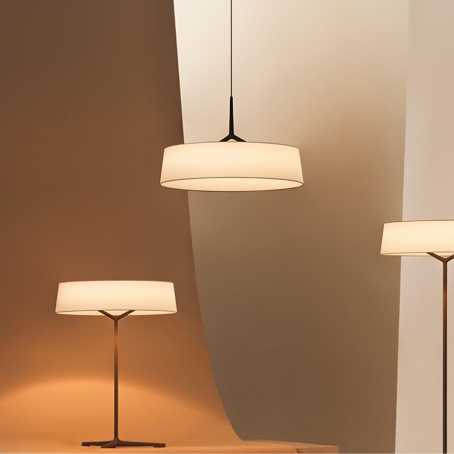 Ovynira Cylindrical Fabric Pendant Light - Letslighting