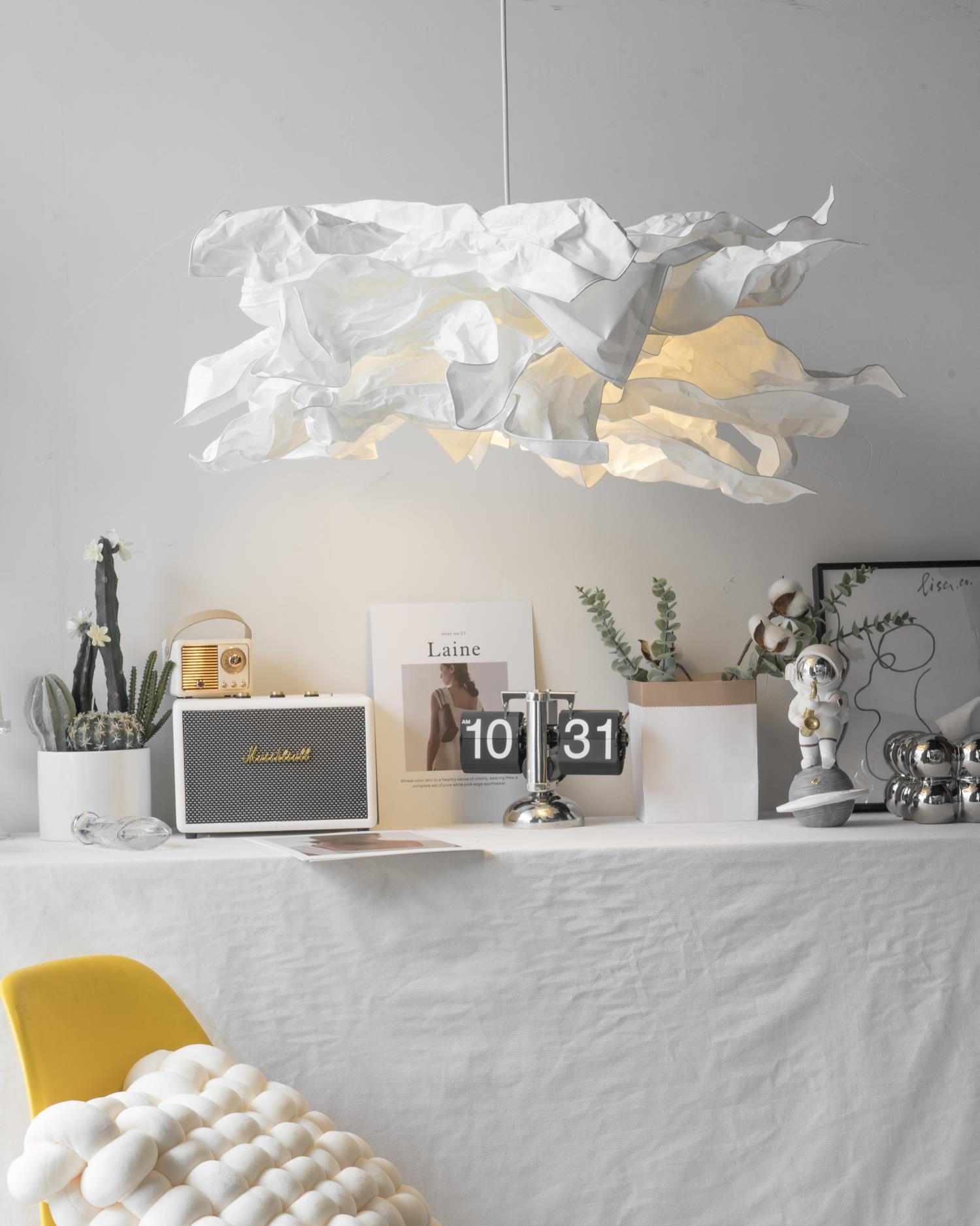 Paper Plug-In Pendant Lamp Pleated Origami Form - Letslighting
