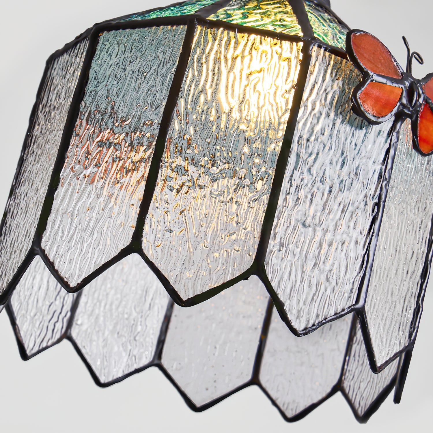 Tiffany Butterfly Pendant Light Vintage Glass - Letslighting