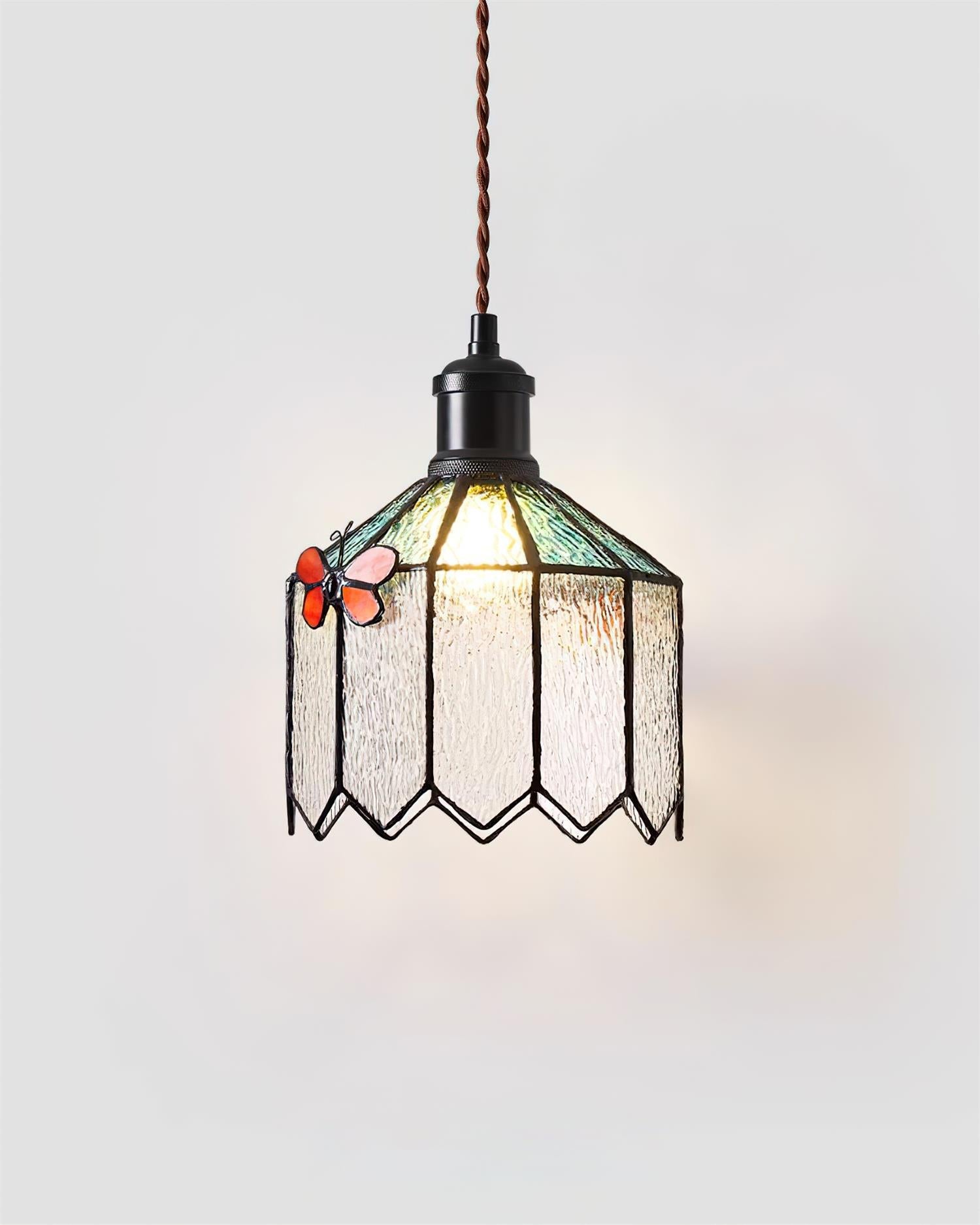 Tiffany Butterfly Pendant Light Vintage Glass - Letslighting
