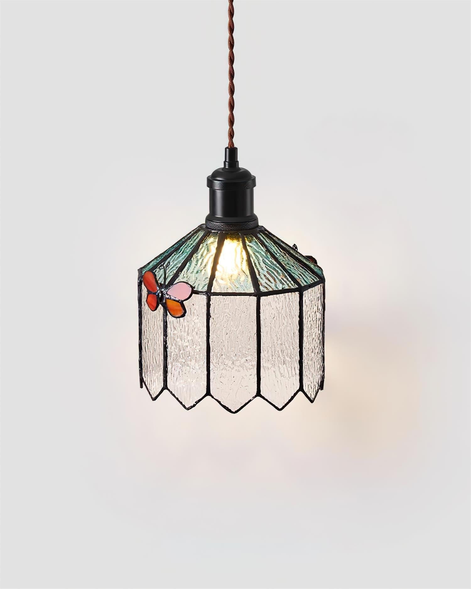 Tiffany Butterfly Pendant Light Vintage Glass - Letslighting