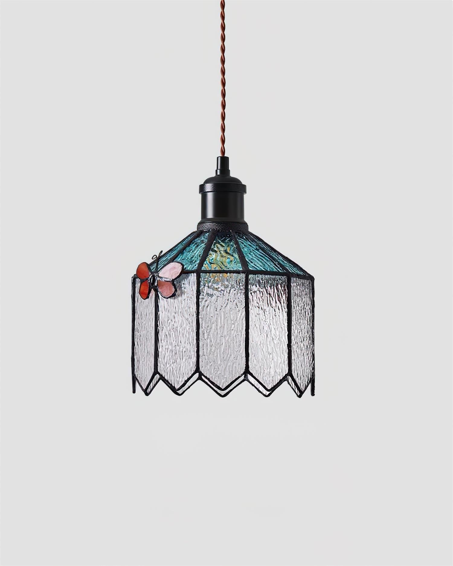 Tiffany Butterfly Pendant Light Vintage Glass - Letslighting