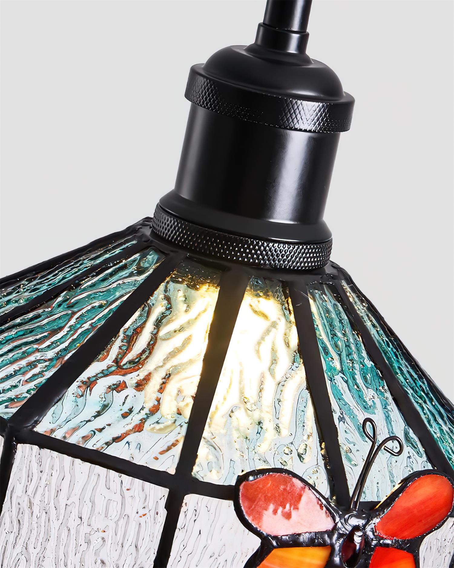 Tiffany Butterfly Pendant Light Vintage Glass - Letslighting