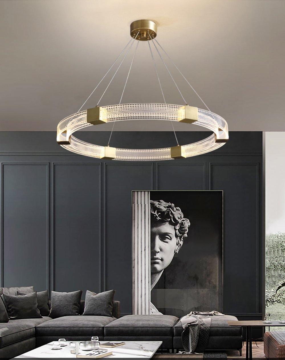 Eurdora Modern Minimalist Ring LED Chandelier - Letslighting