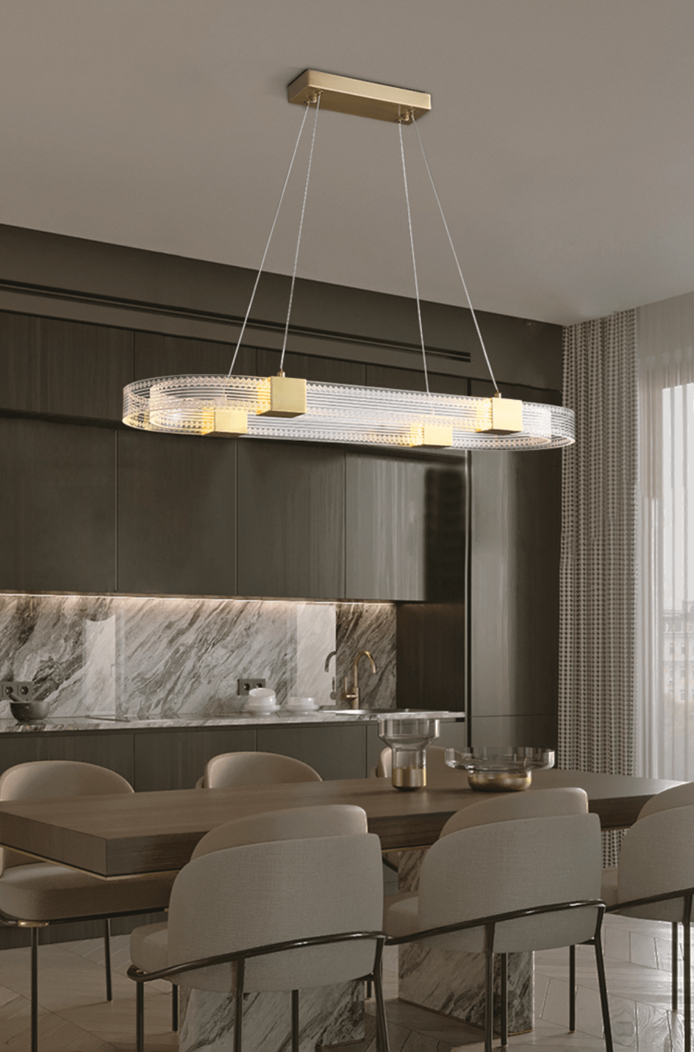 Eurdora Modern Minimalist Ring LED Chandelier - Letslighting