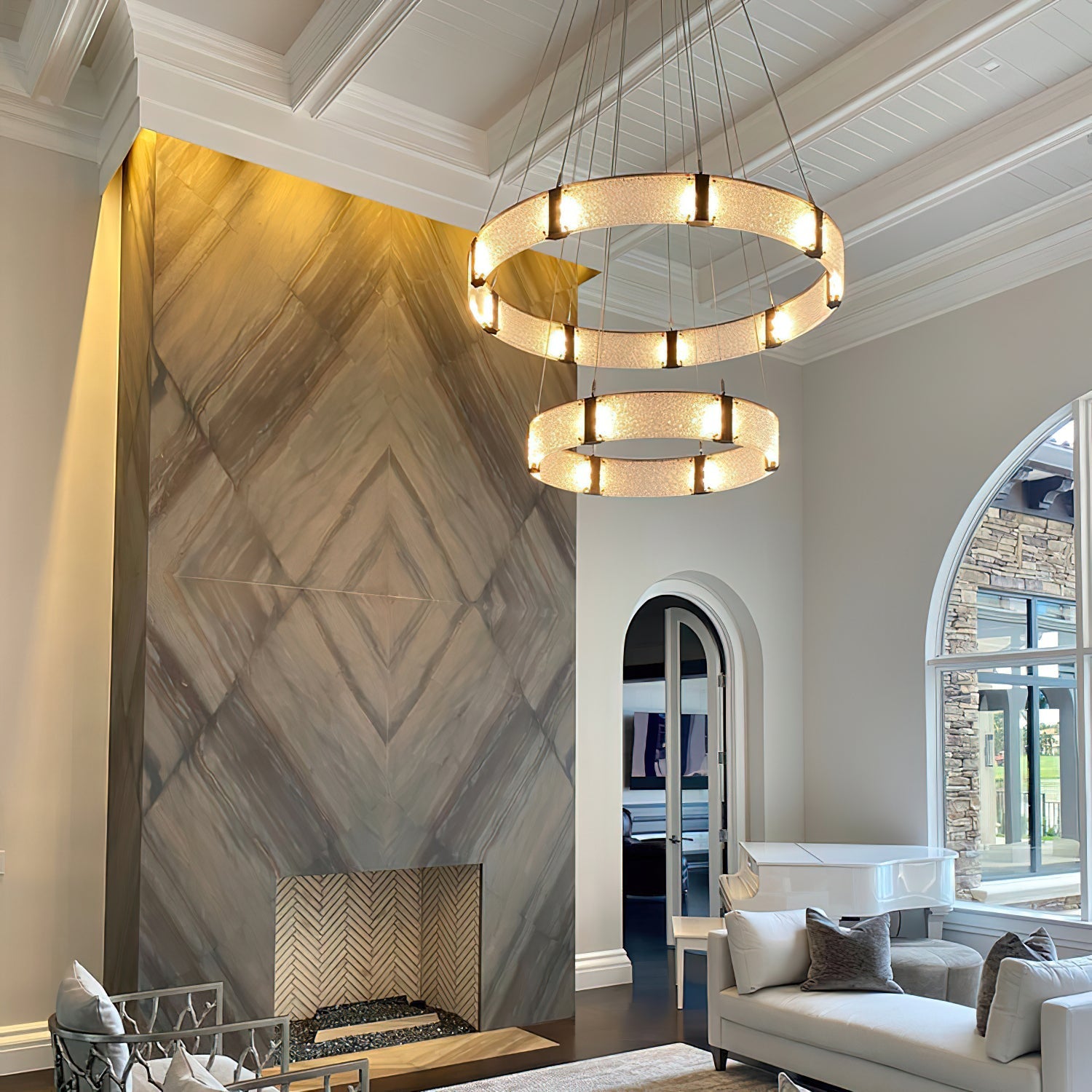 Parallel Modern Minimalist Ring Glass Chandelier - Letslighting