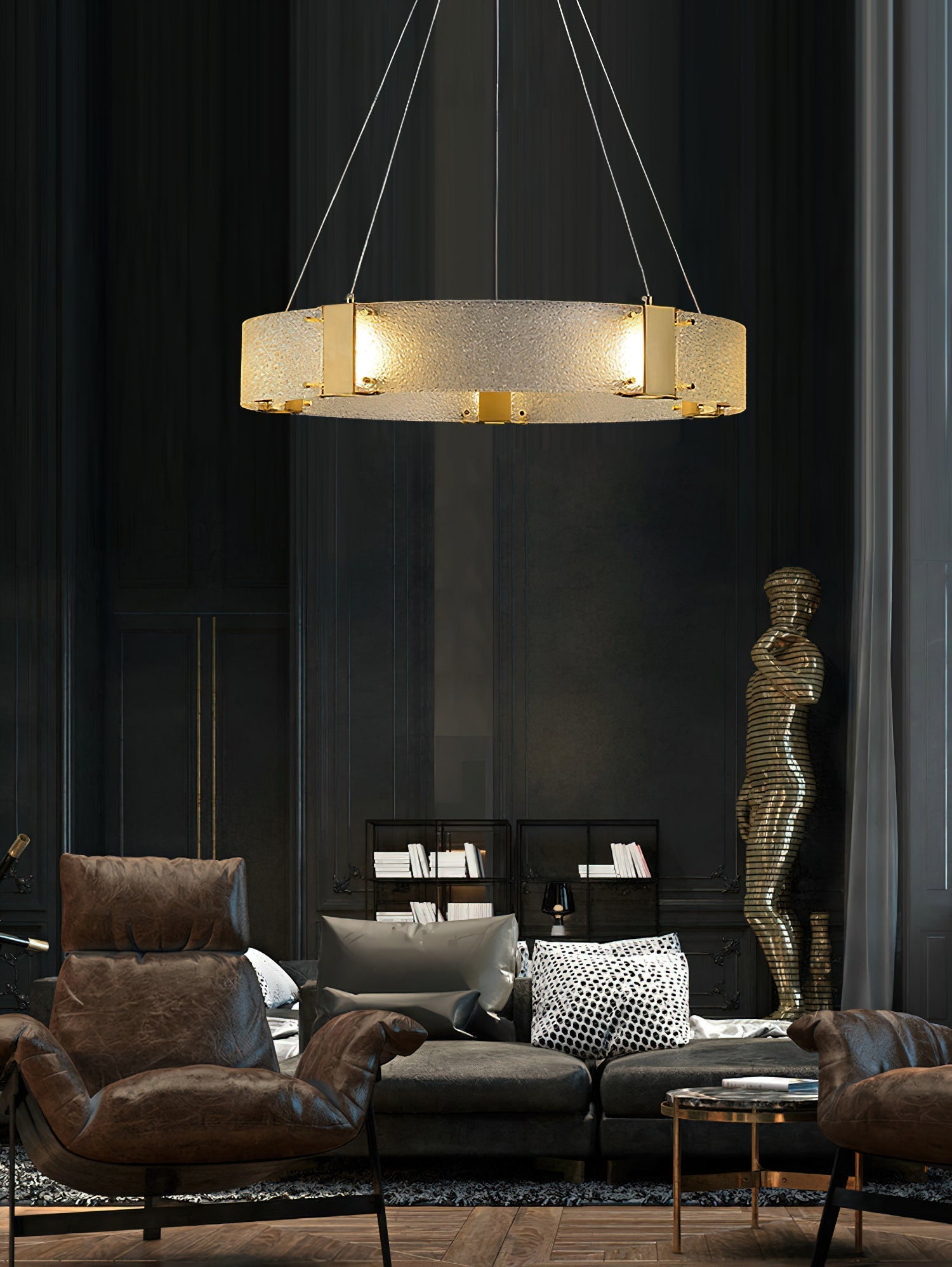 Parallel Modern Minimalist Ring Glass Chandelier - Letslighting