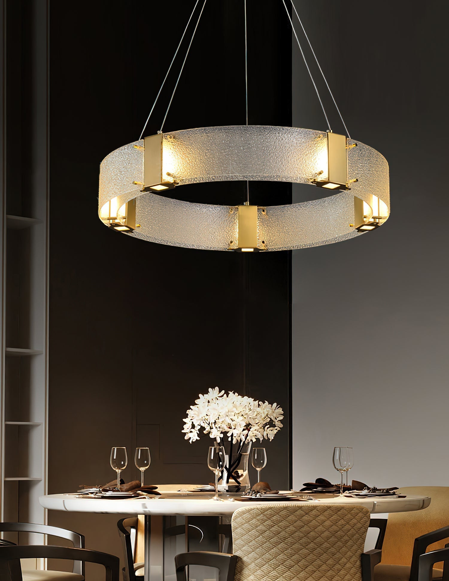 Parallel Modern Minimalist Ring Glass Chandelier - Letslighting