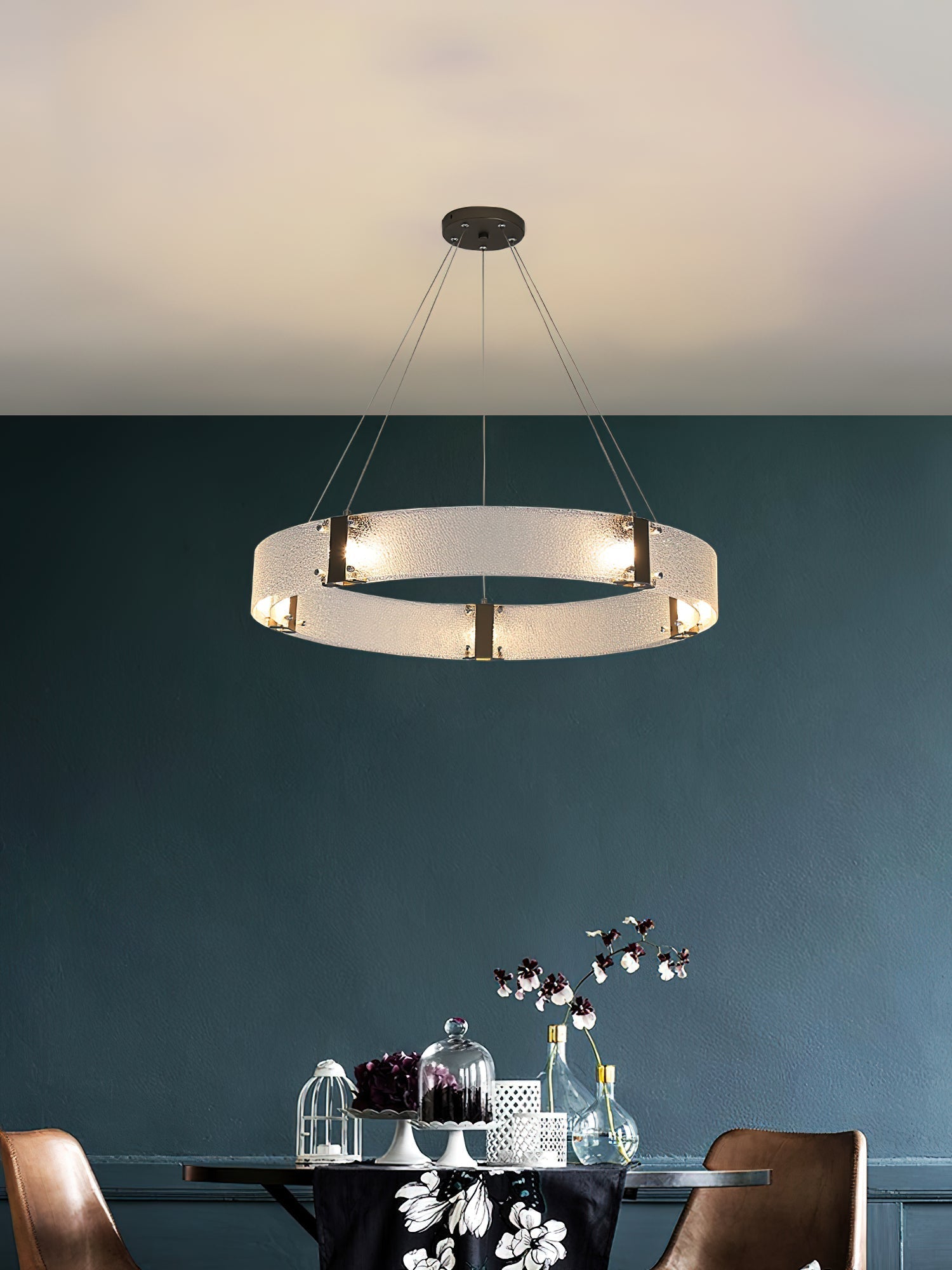 Parallel Modern Minimalist Ring Glass Chandelier - Letslighting