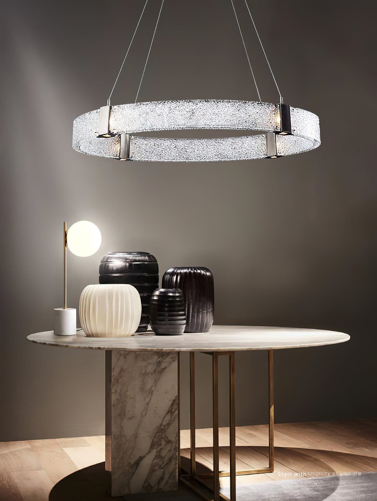 Parallel Modern Minimalist Ring Glass Chandelier - Letslighting