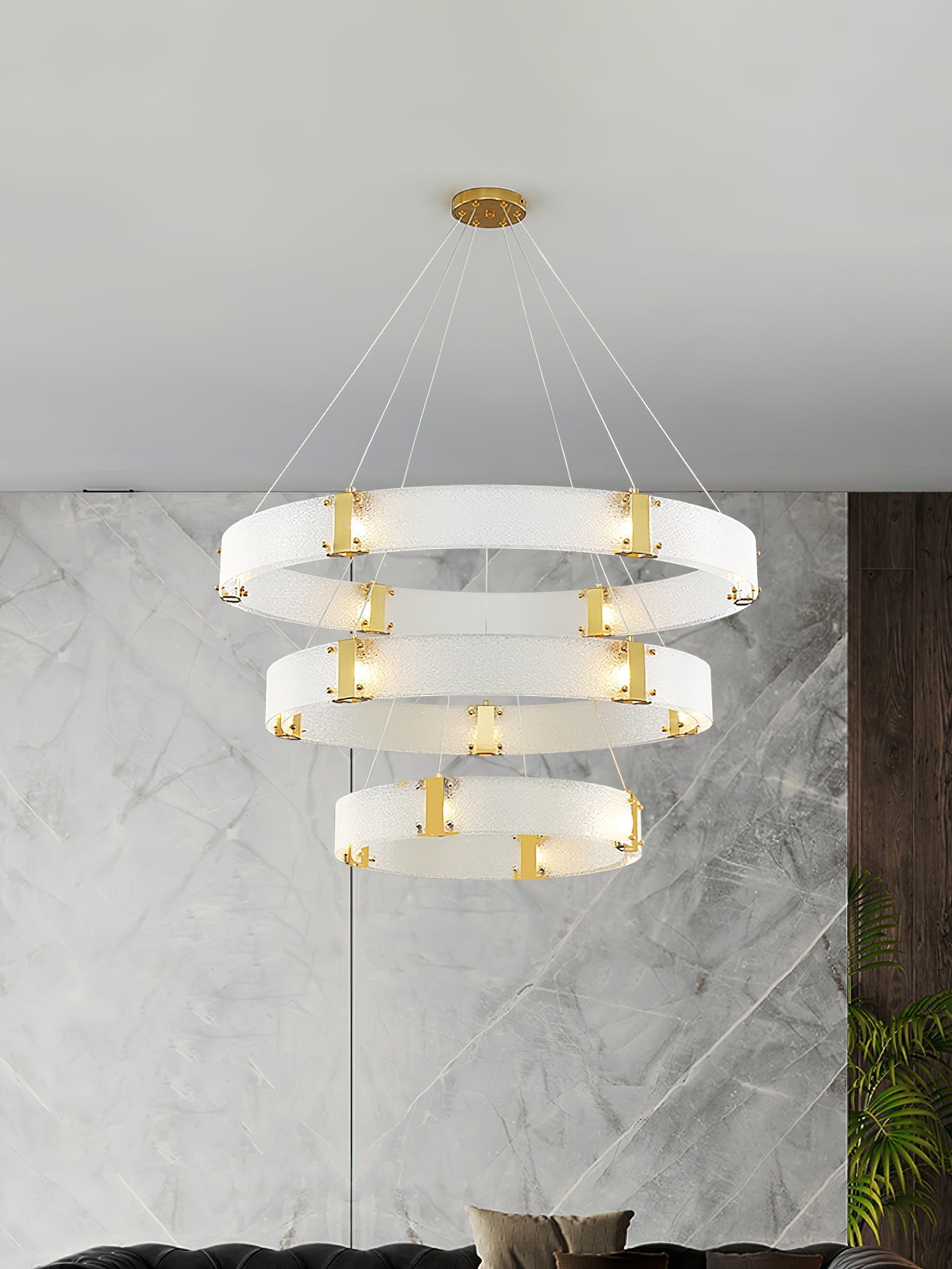 Parallel Modern Minimalist Ring Glass Chandelier - Letslighting