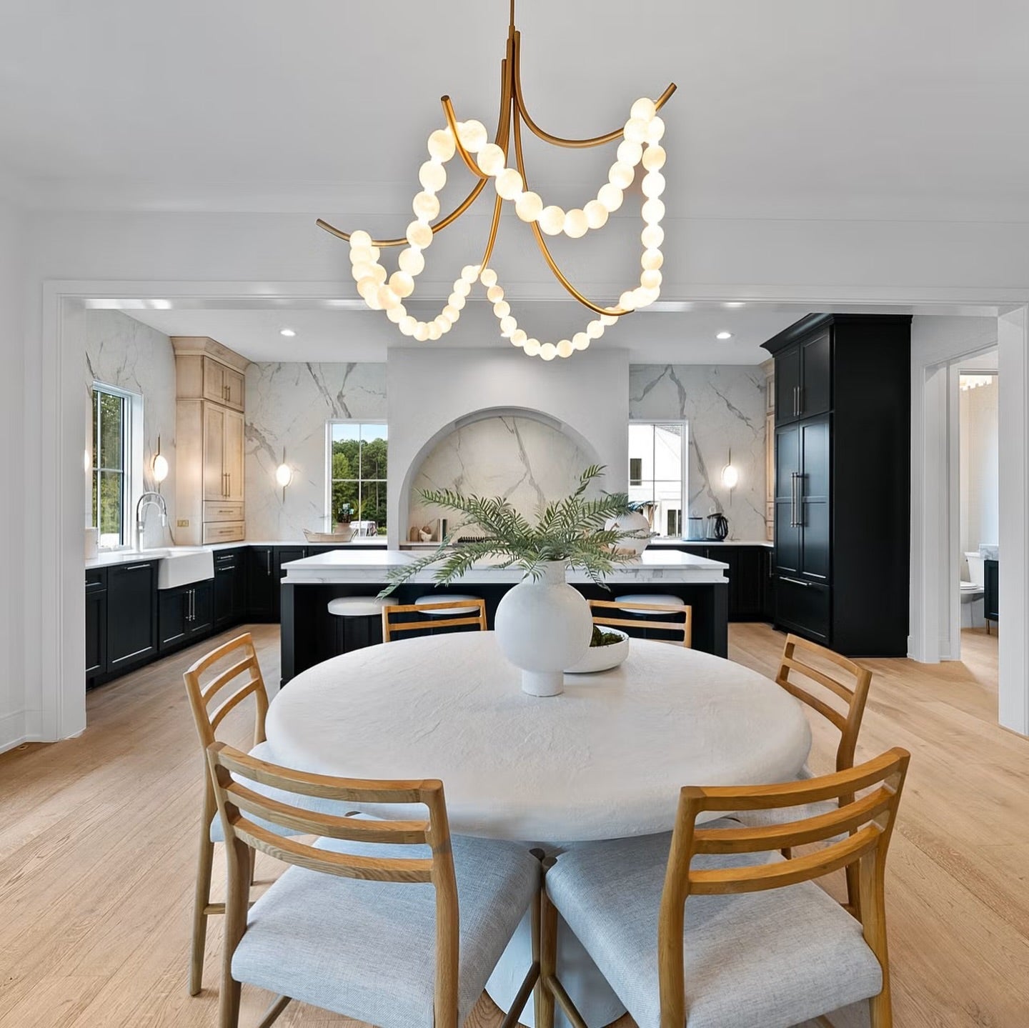 Zavenarae Premium Nordic Art Nickel Alabaster Chandelier - Letslighting