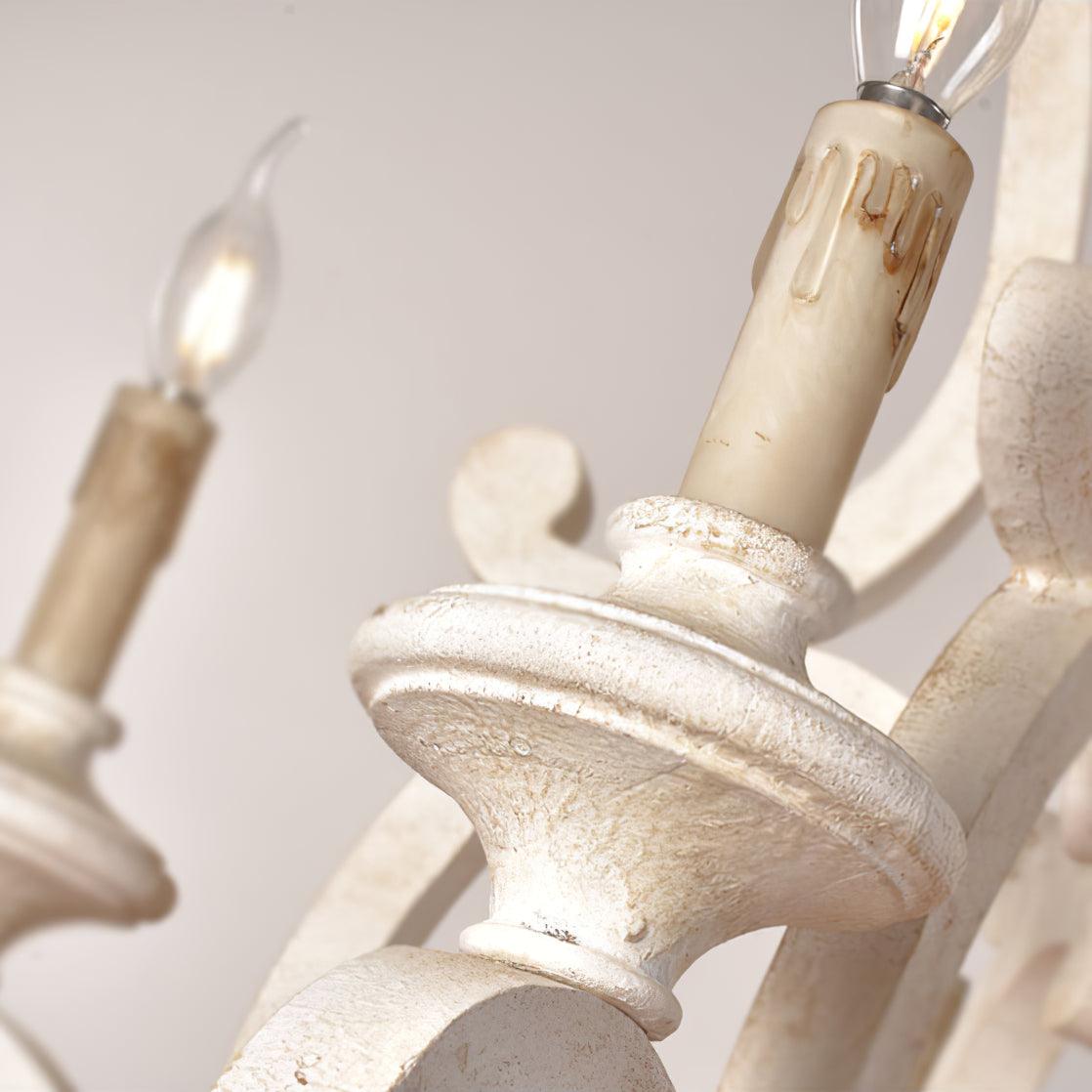 Lustra Chandelier Wooden Candle Mid-Century - Letslighting