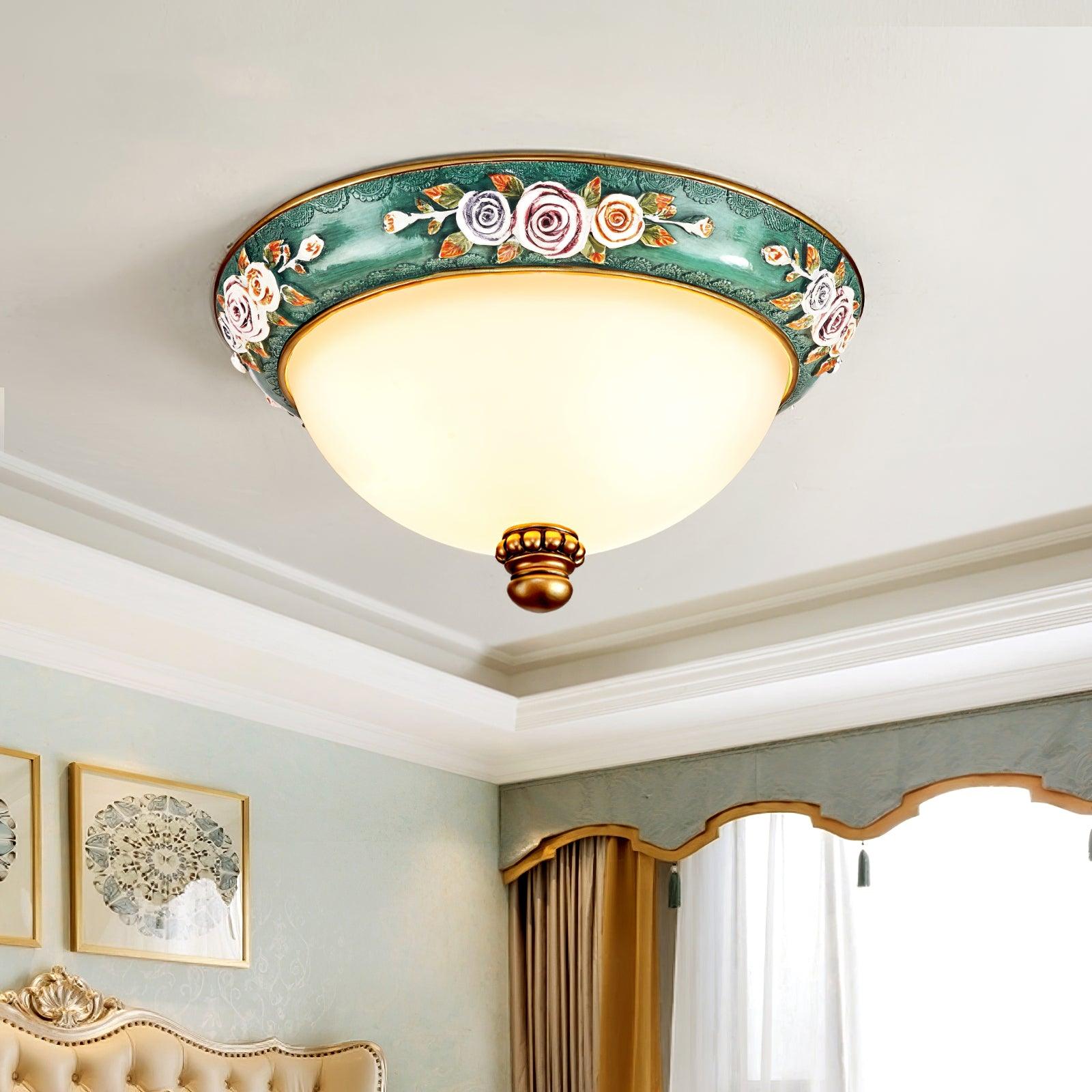 Viraearae Pastoral Bowl Resin Glass Ceiling Light - Letslighting