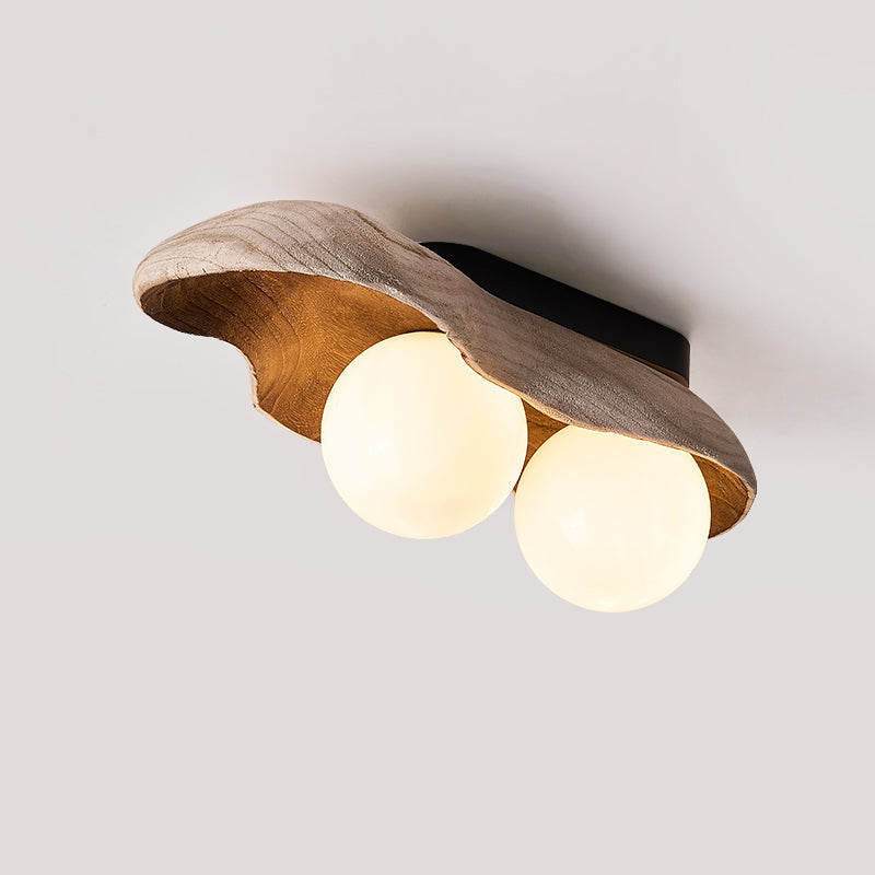 Ivaren Modern Minimalist Wooden Glass Ceiling Lamp - Letslighting